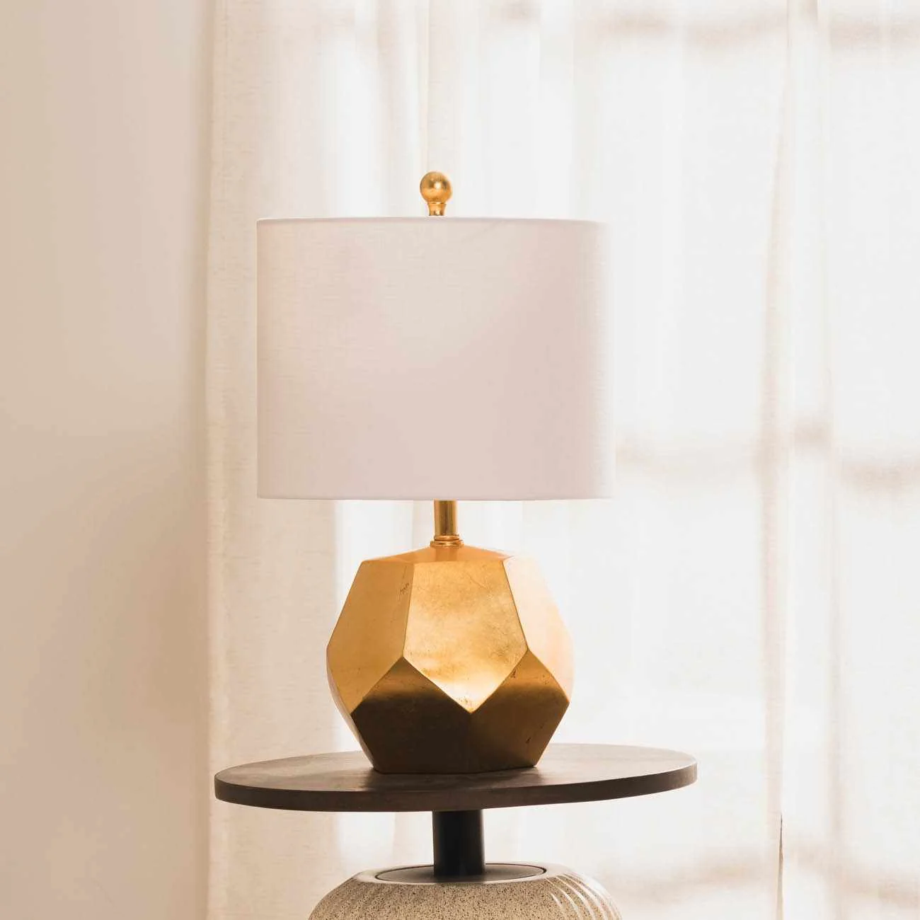 Coleford Gold Geometric Table Lamp - Image 16