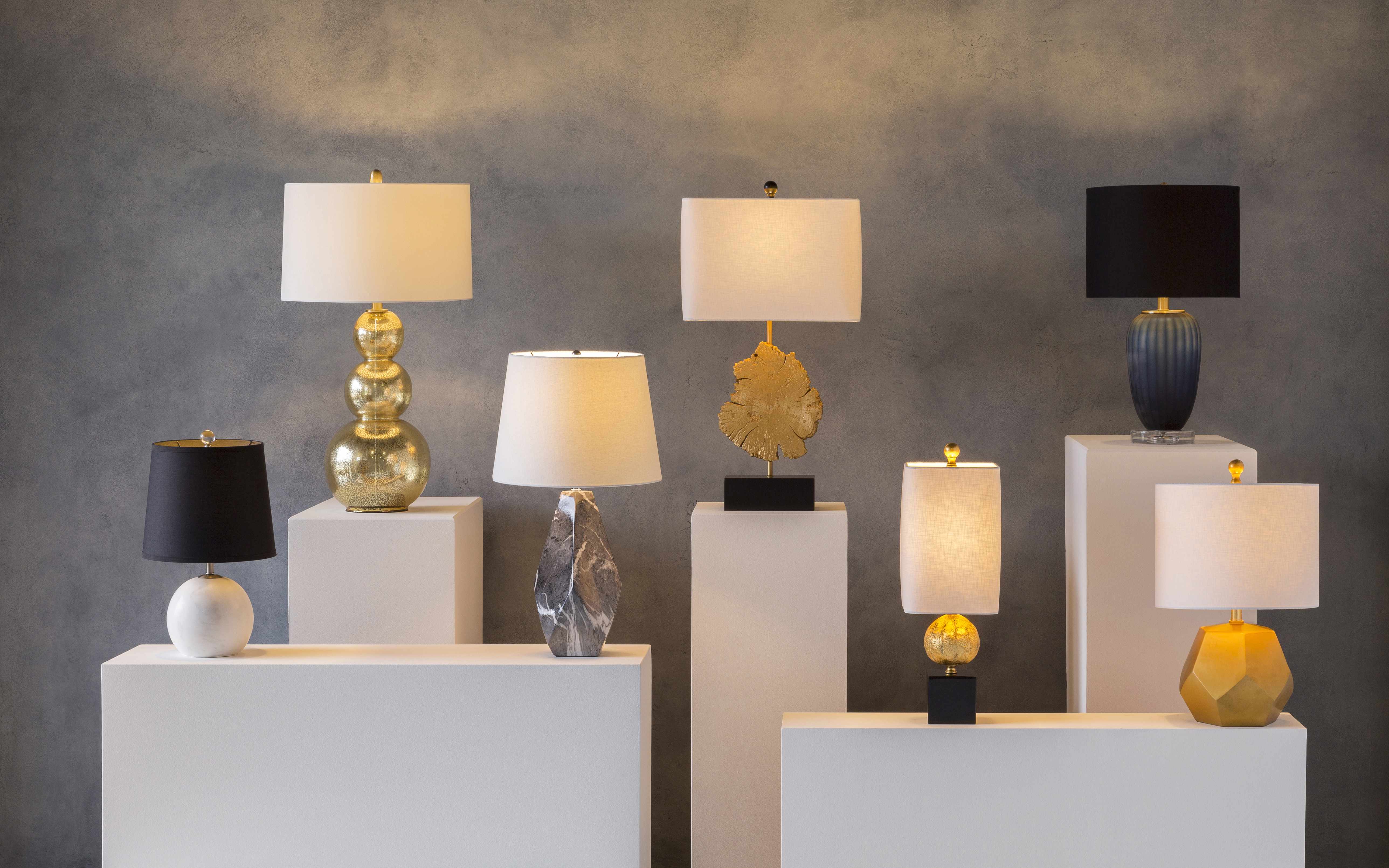 Coleford Gold Geometric Table Lamp - Image 4