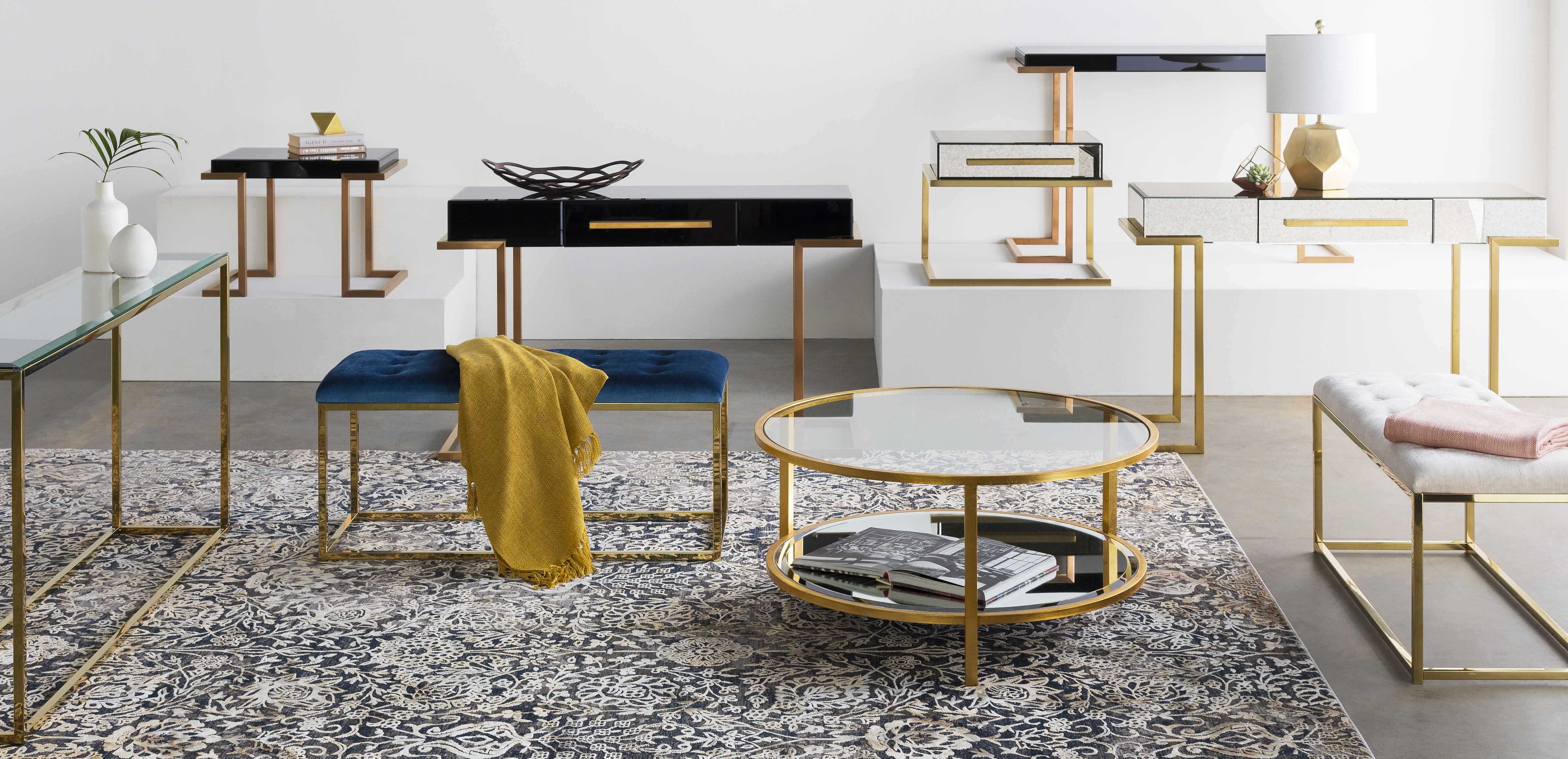 Coleford Gold Geometric Table Lamp - Image 5