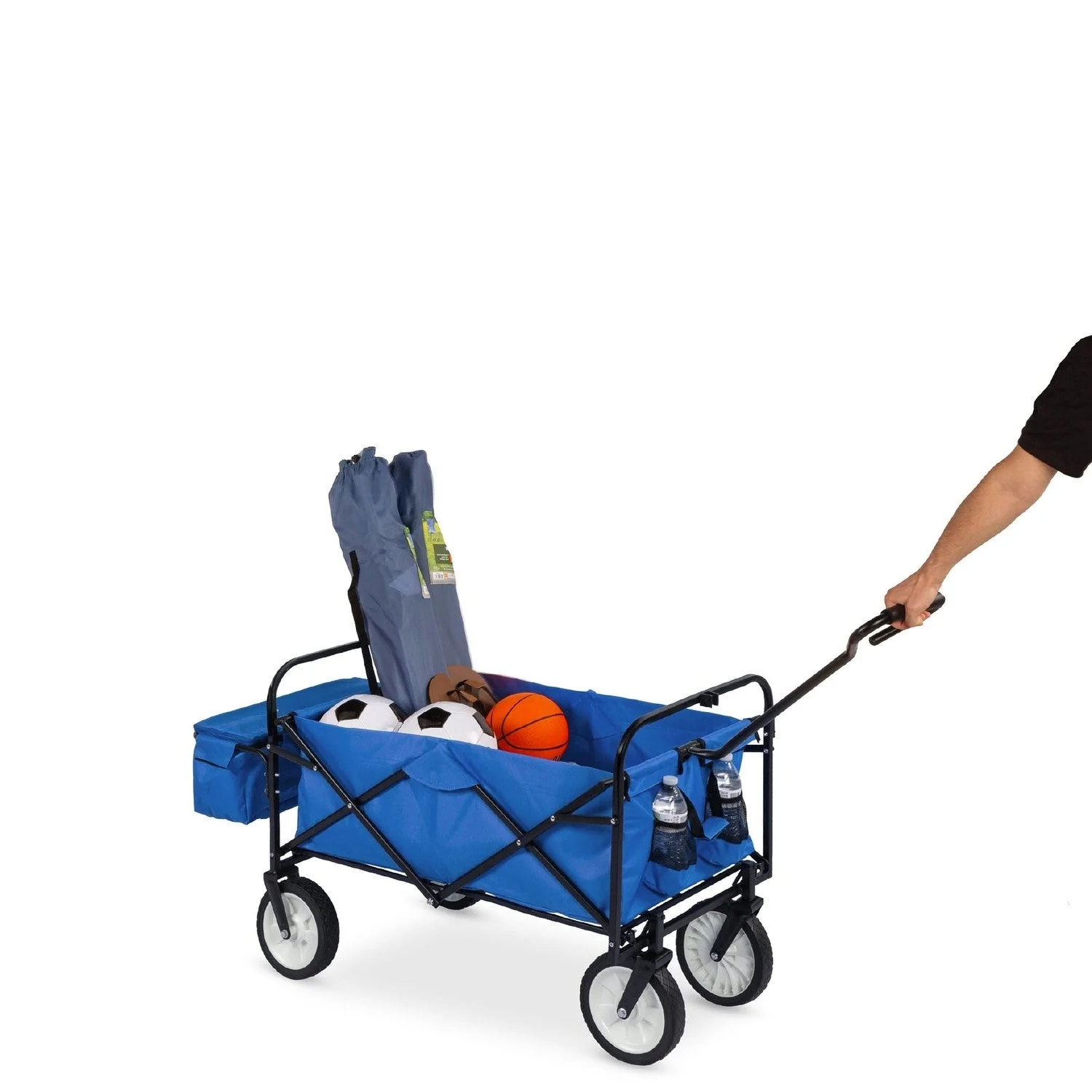 Collapsible Utility Wagon Cart Indoor/Outdoor with Canopy - Blue - Image 2