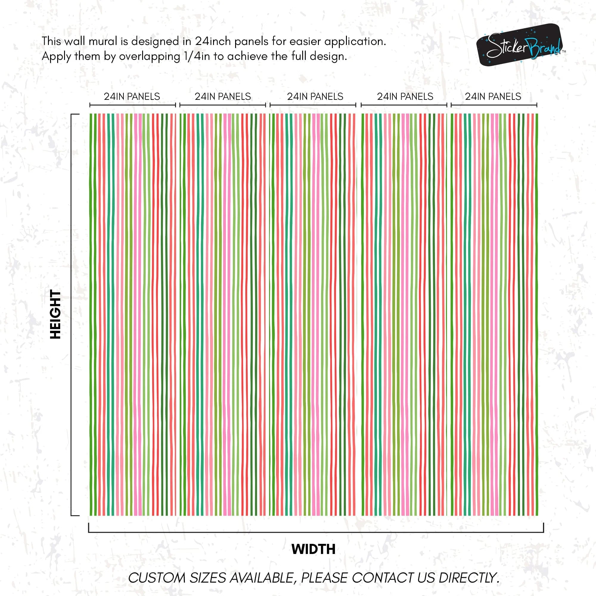Color Vertical Stripes Pattern Wallpaper Mural. #7034 - Image 10