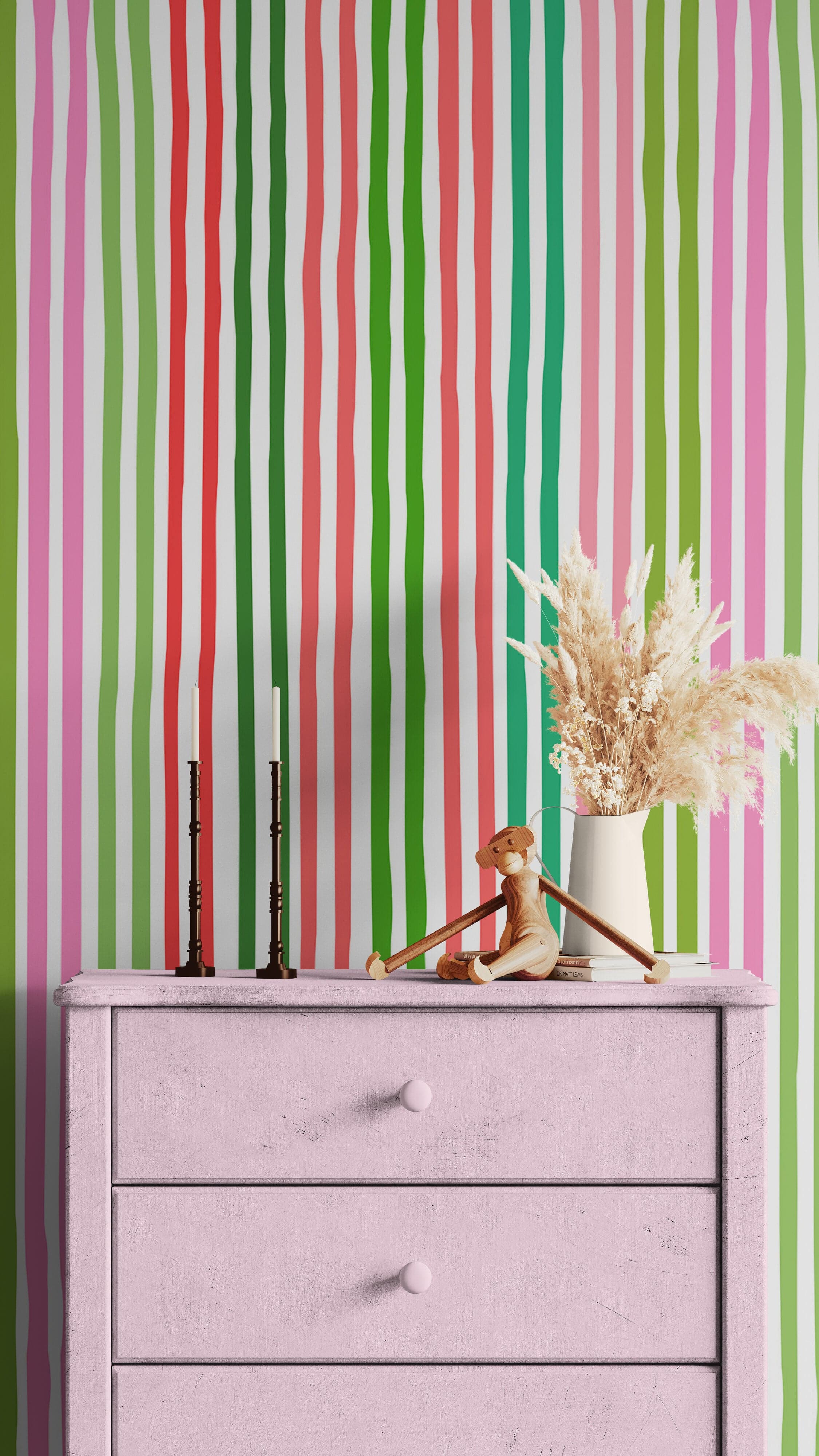 Color Vertical Stripes Pattern Wallpaper Mural. #7034 - Image 6