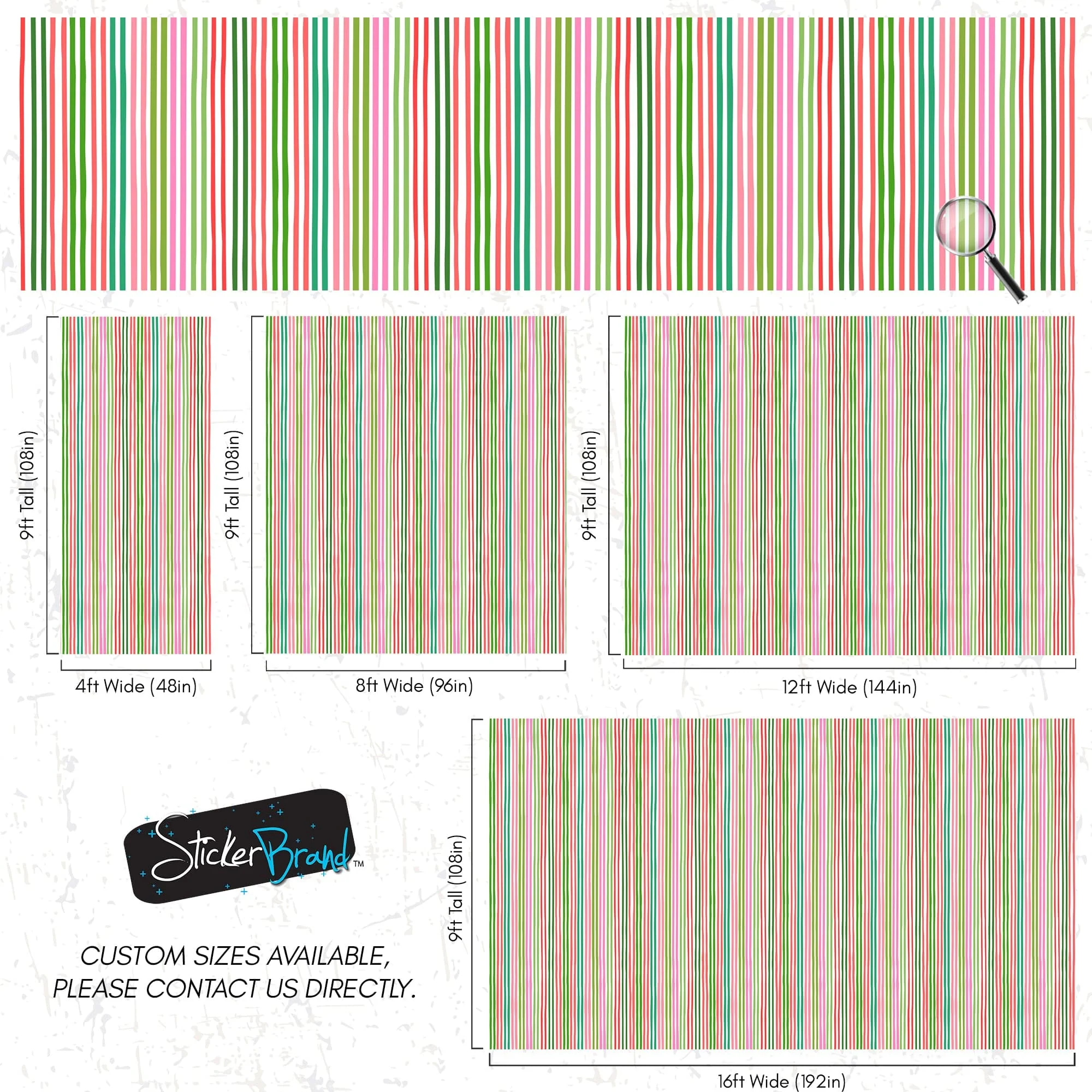 Color Vertical Stripes Pattern Wallpaper Mural. #7034 - Image 9