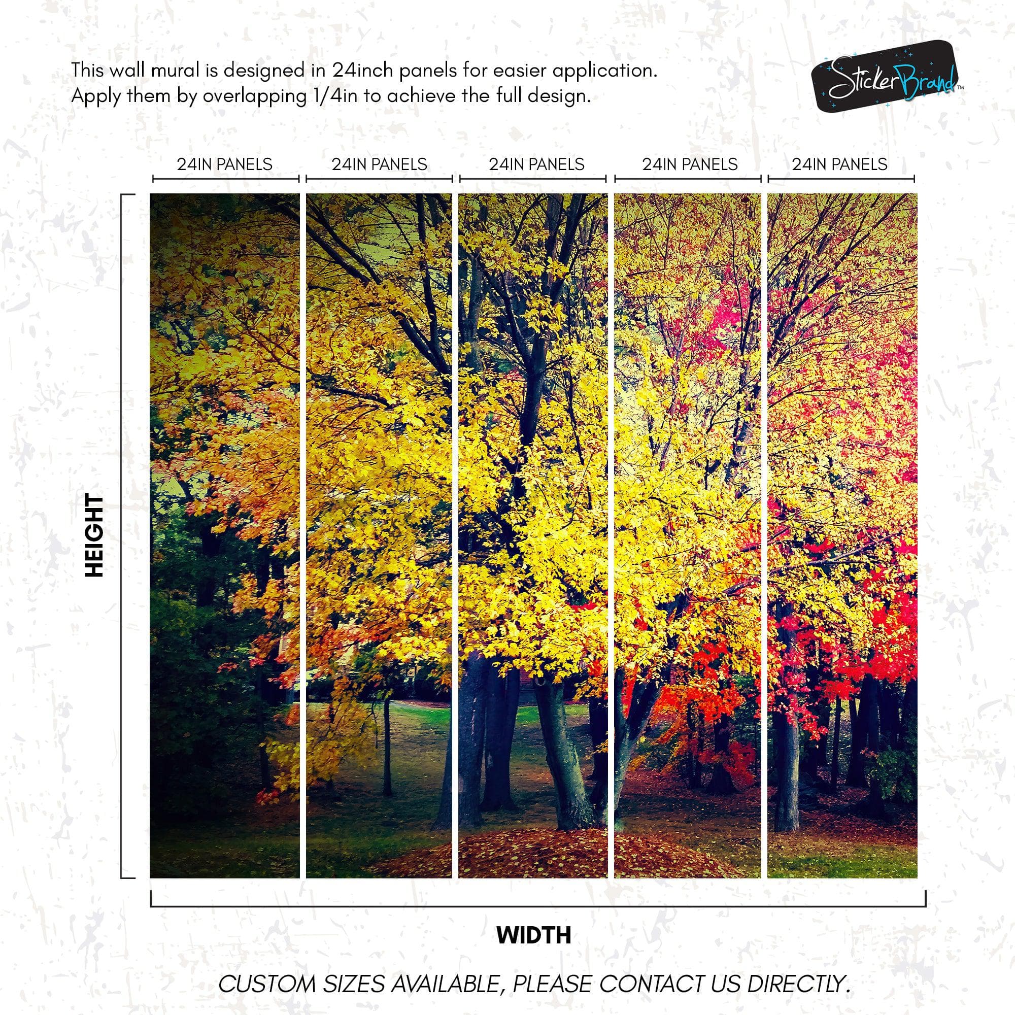 Colorful Autumn Trees Wallpaper Mural. #6981 - Image 10