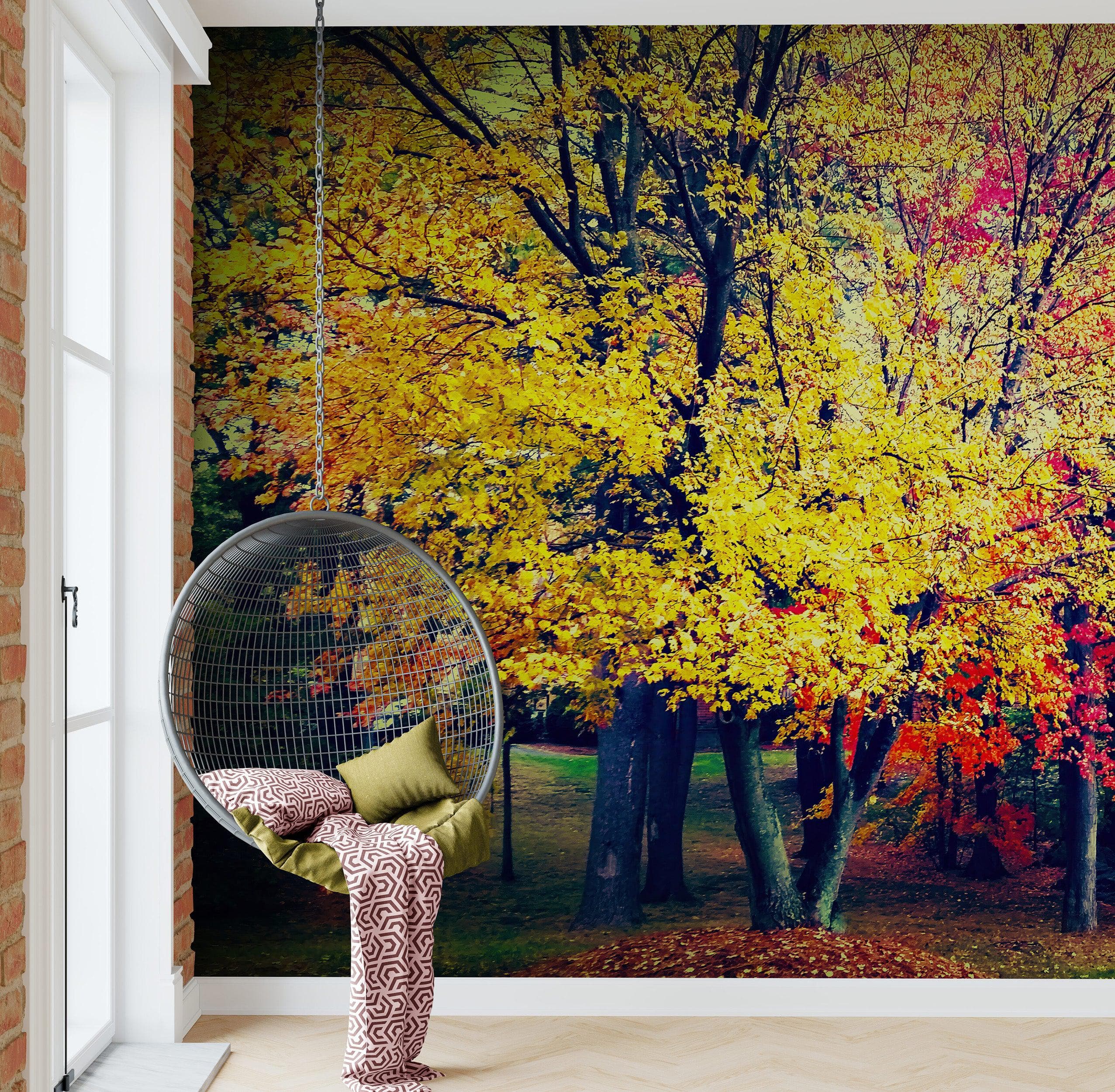Colorful Autumn Trees Wallpaper Mural. #6981 - Image 3