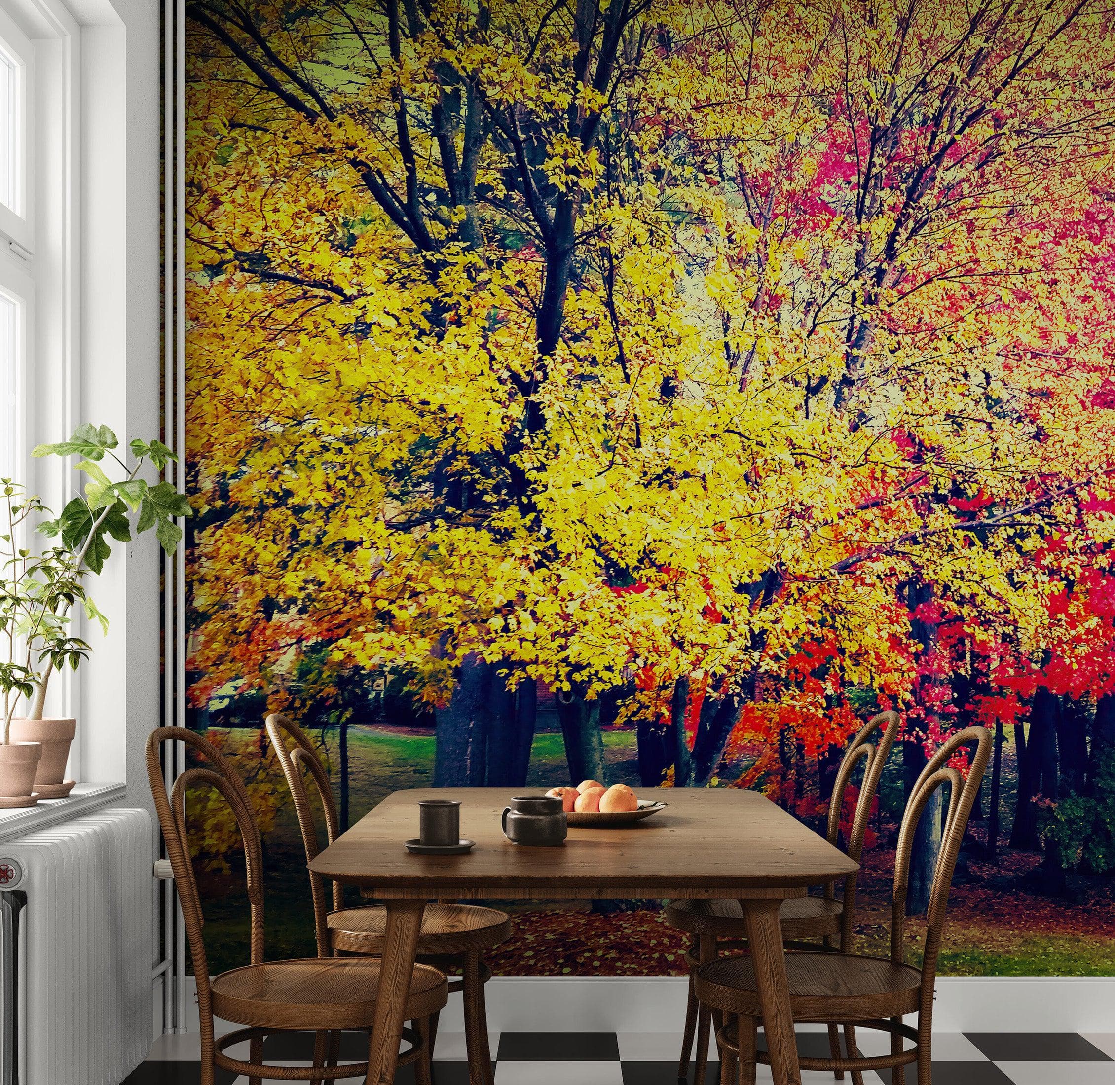 Colorful Autumn Trees Wallpaper Mural. #6981 - Image 4
