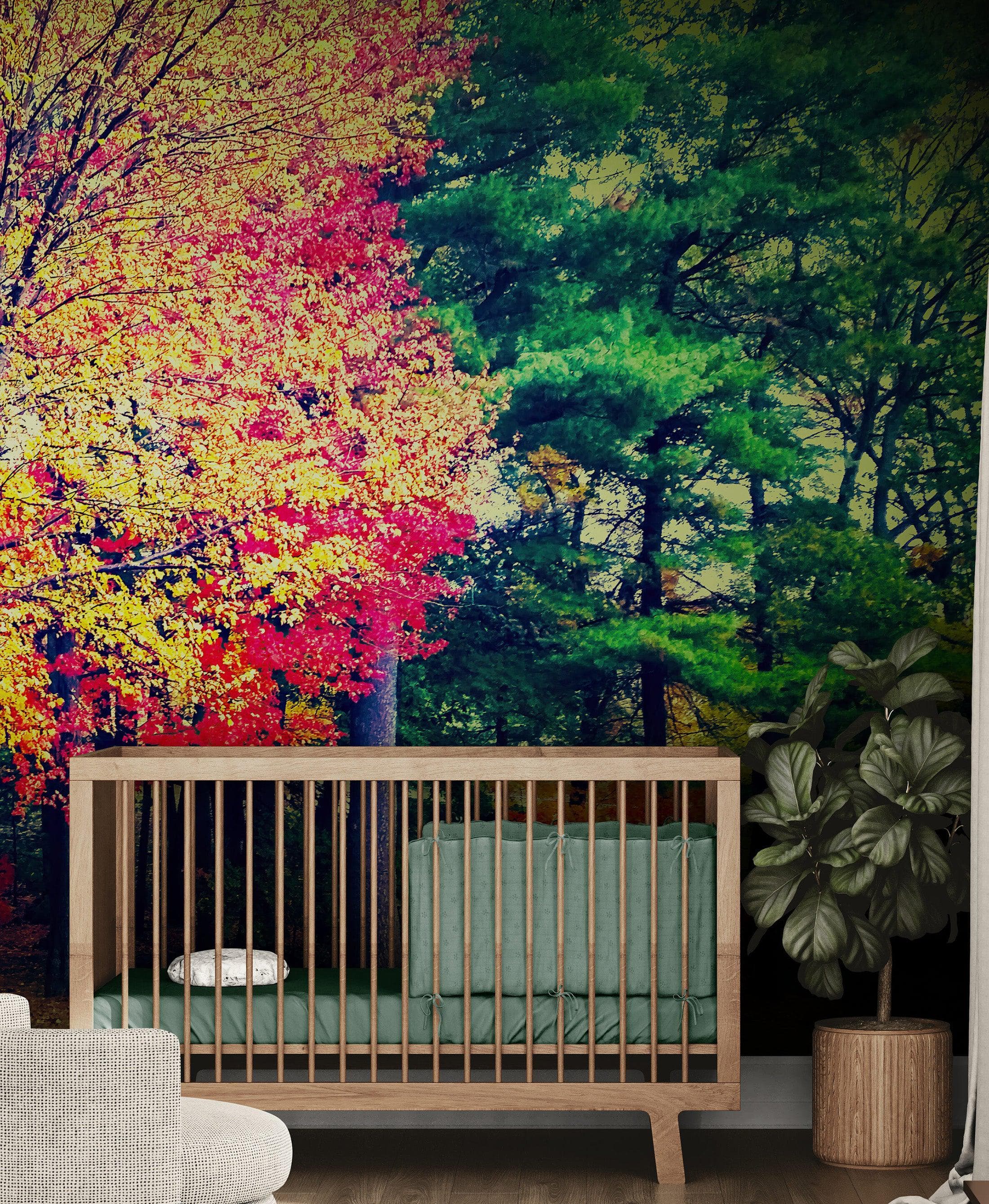 Colorful Autumn Trees Wallpaper Mural. #6981 - Image 7