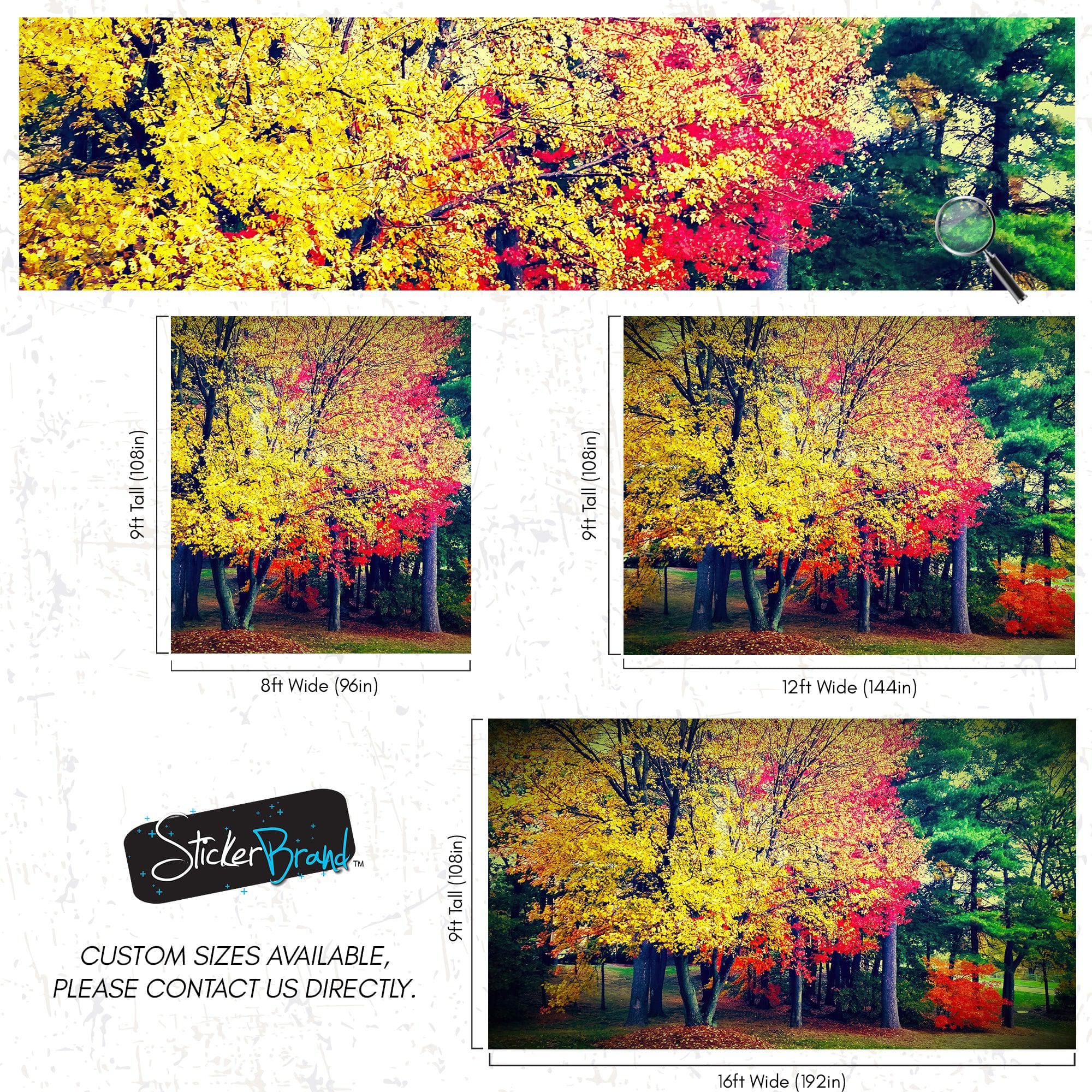 Colorful Autumn Trees Wallpaper Mural. #6981 - Image 9