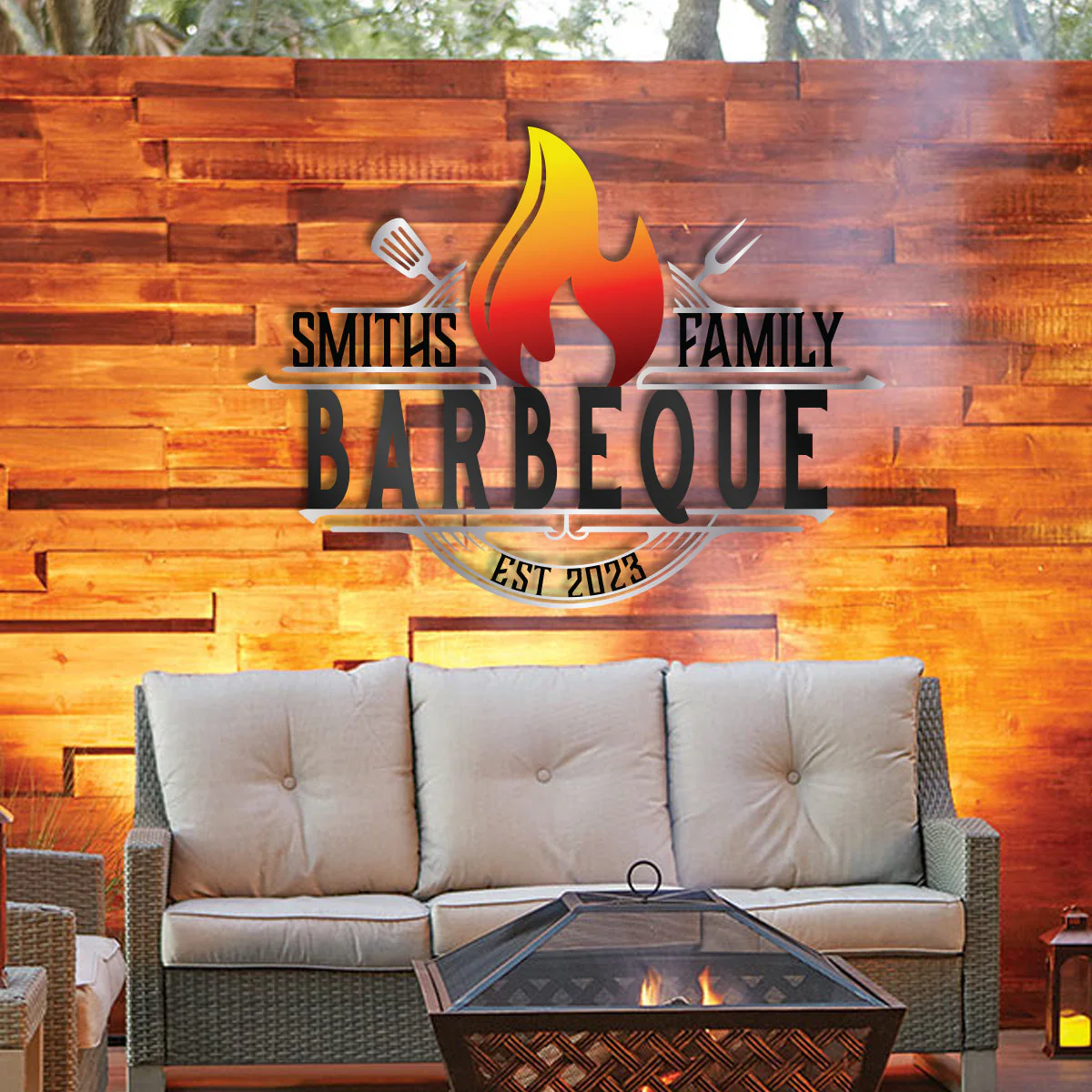 Colorful BBQ Name Sign - Image 2