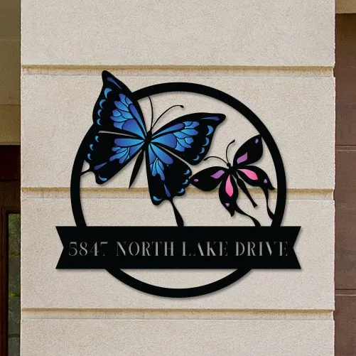 Colorful Butterflies Address Sign - Image 3