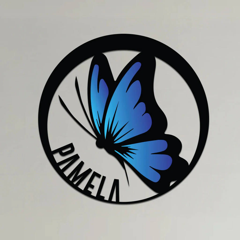 Colorful Butterfly Name Sign - Image 2
