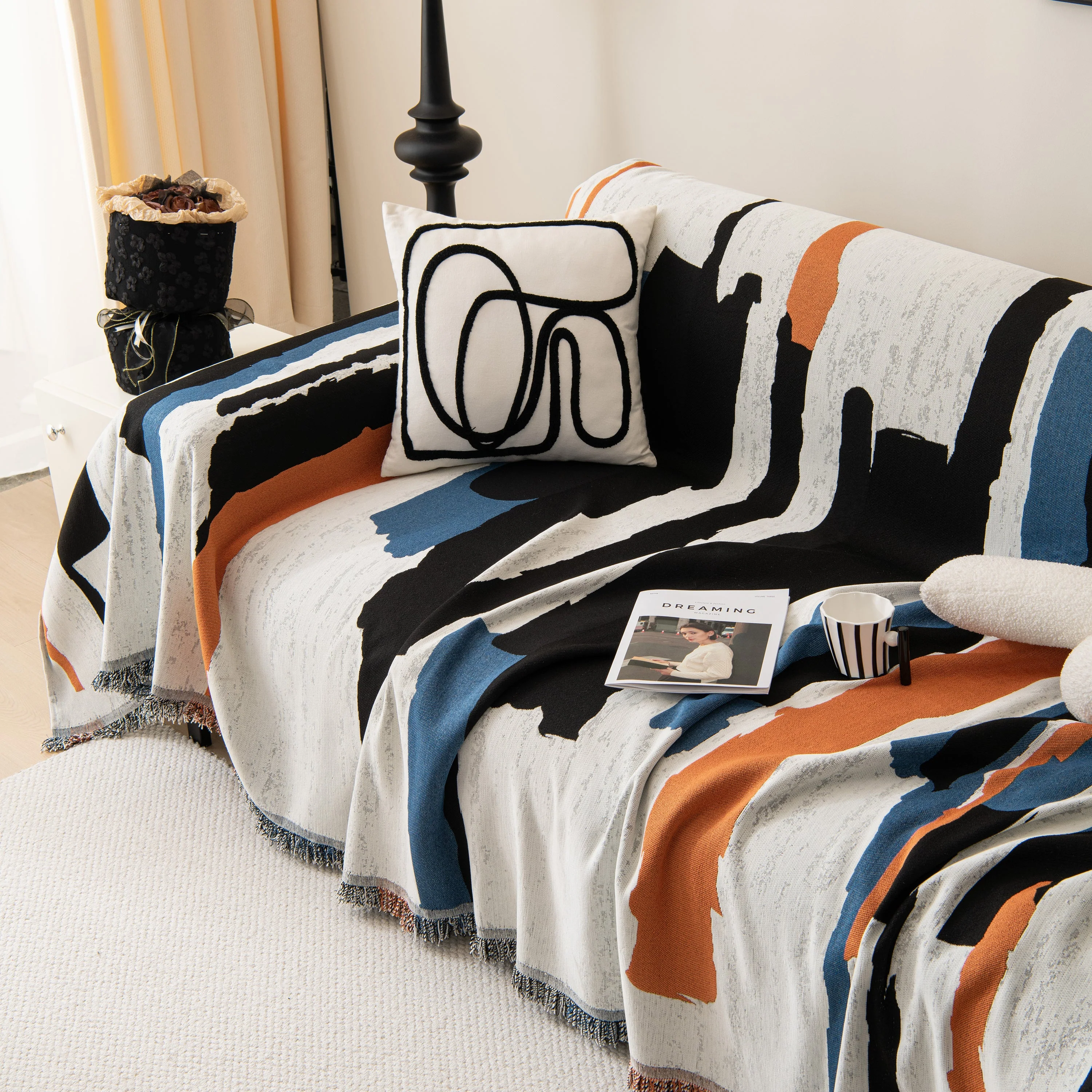 Colorful Chenille Sofa Throw Cover, Fashionable Soft Washable Couch Protector, Sectional Sofa Covers - Image 100