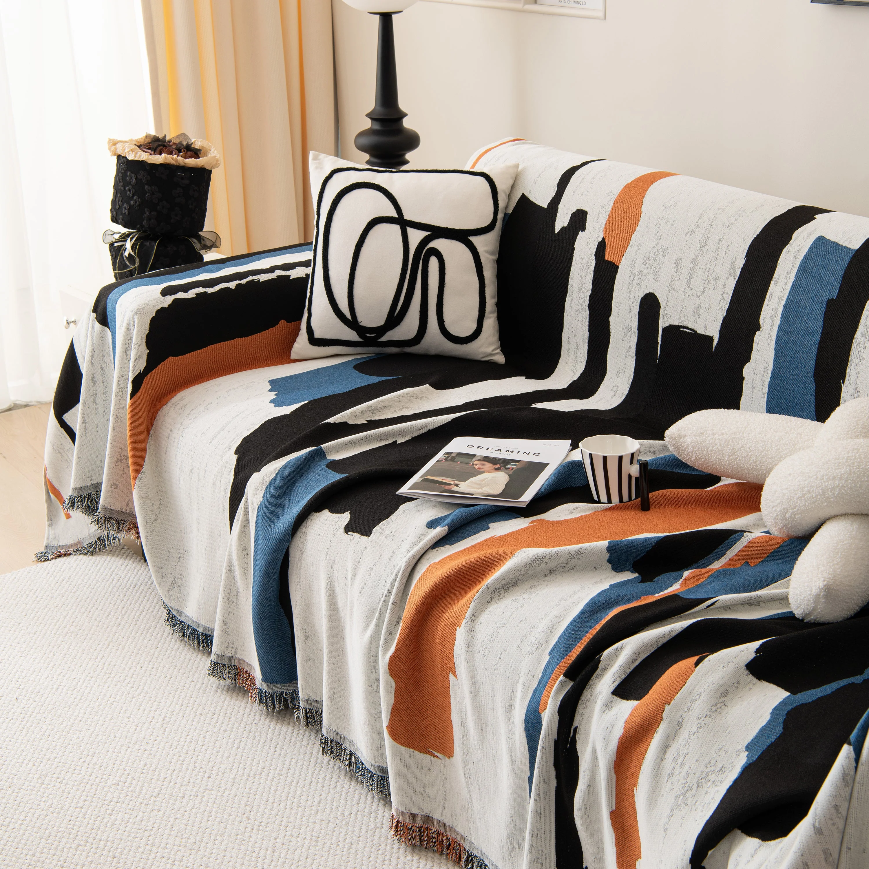 Colorful Chenille Sofa Throw Cover, Fashionable Soft Washable Couch Protector, Sectional Sofa Covers - Image 102
