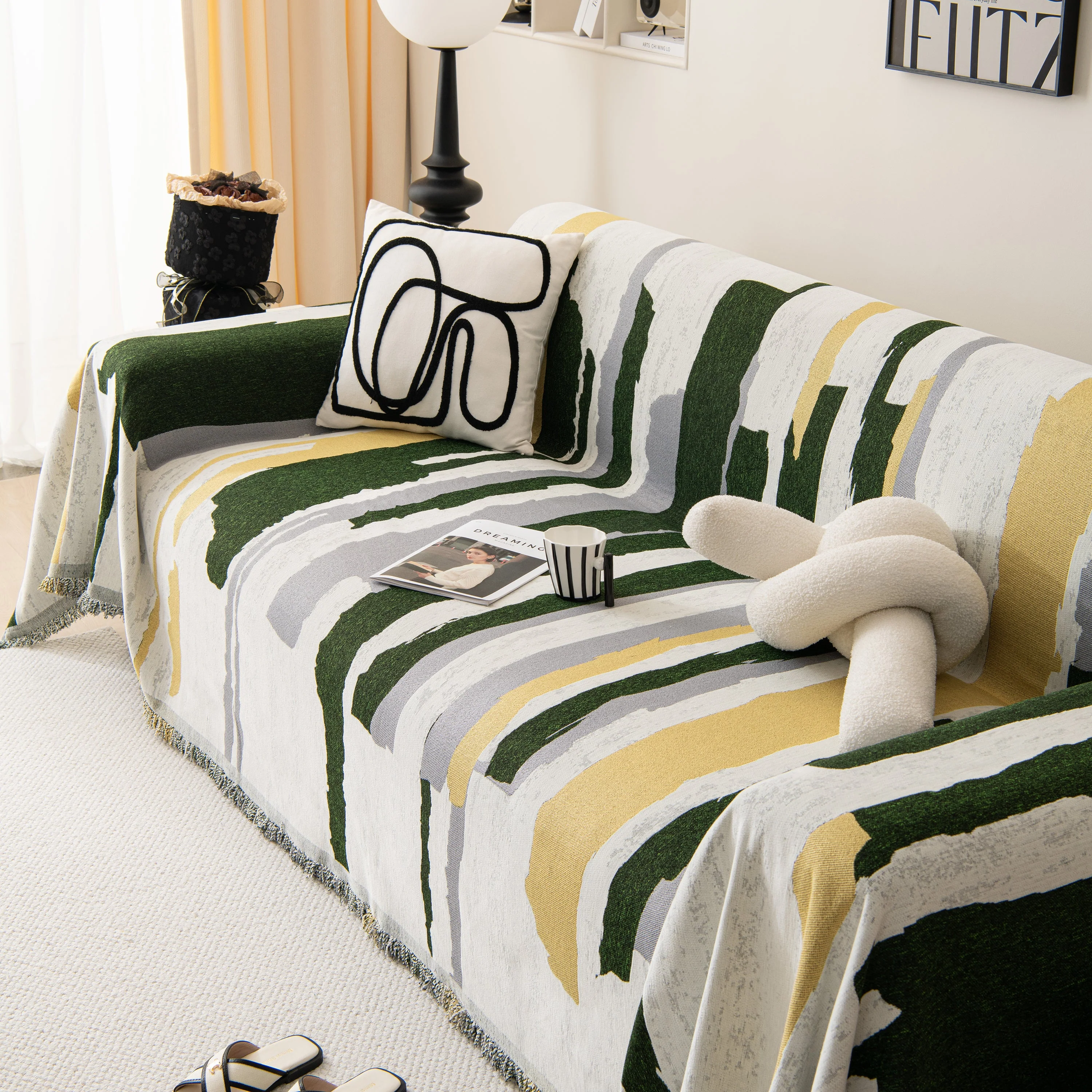 Colorful Chenille Sofa Throw Cover, Fashionable Soft Washable Couch Protector, Sectional Sofa Covers - Image 17