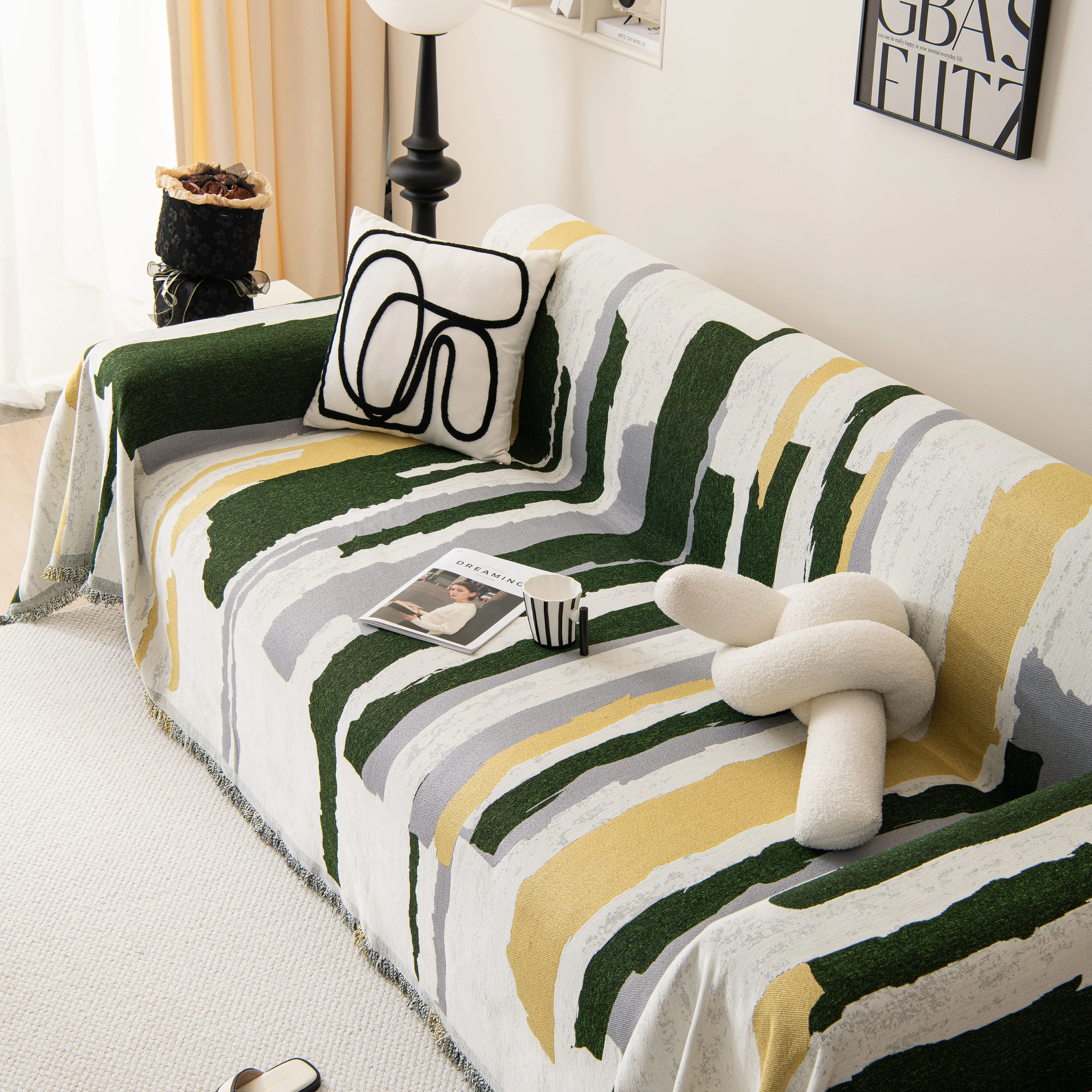 Colorful Chenille Sofa Throw Cover, Fashionable Soft Washable Couch Protector, Sectional Sofa Covers - Image 19