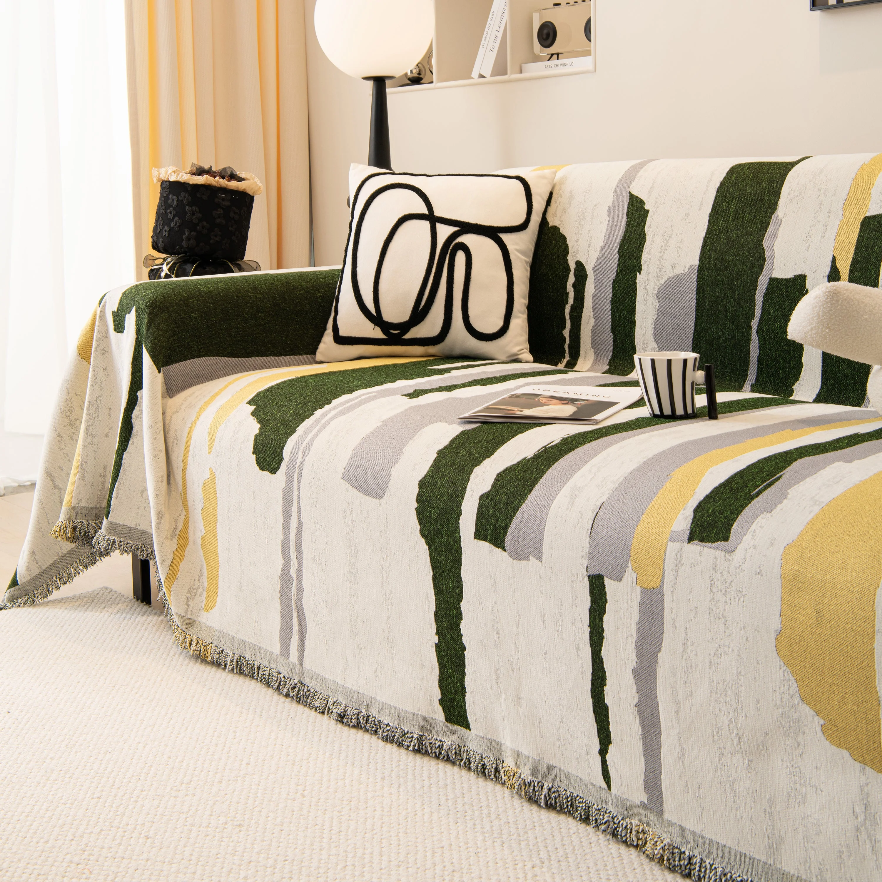 Colorful Chenille Sofa Throw Cover, Fashionable Soft Washable Couch Protector, Sectional Sofa Covers - Image 21