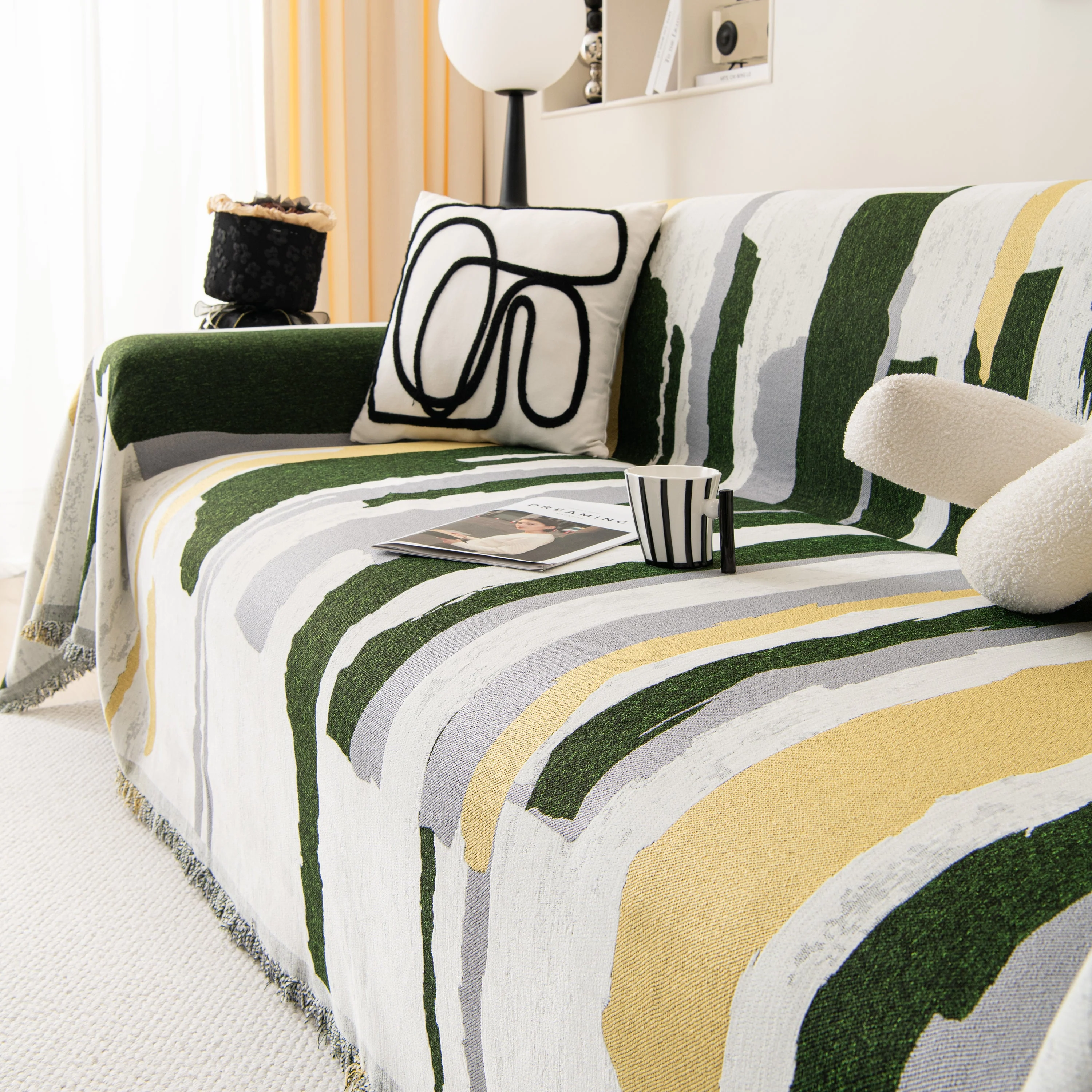 Colorful Chenille Sofa Throw Cover, Fashionable Soft Washable Couch Protector, Sectional Sofa Covers - Image 23