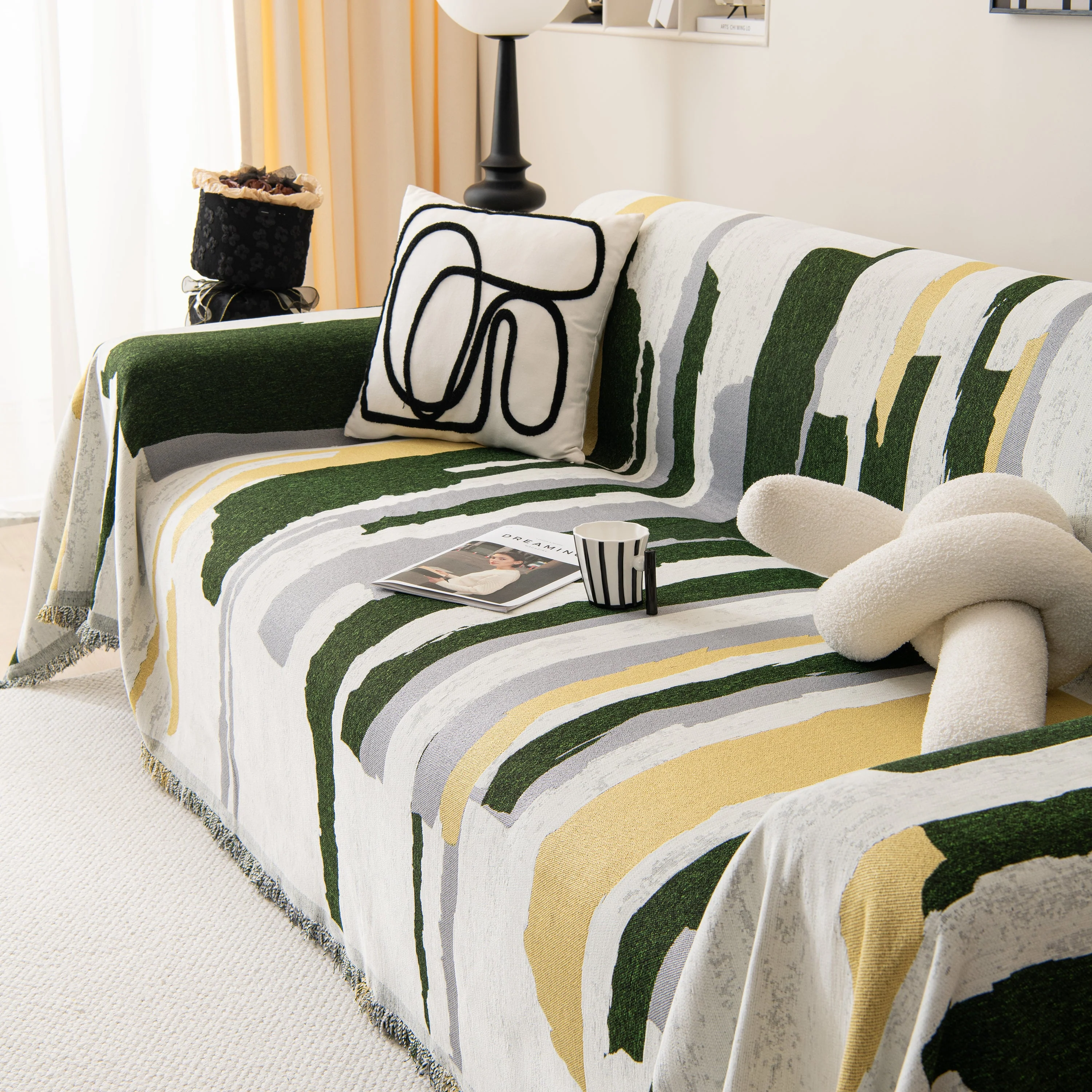 Colorful Chenille Sofa Throw Cover, Fashionable Soft Washable Couch Protector, Sectional Sofa Covers - Image 24
