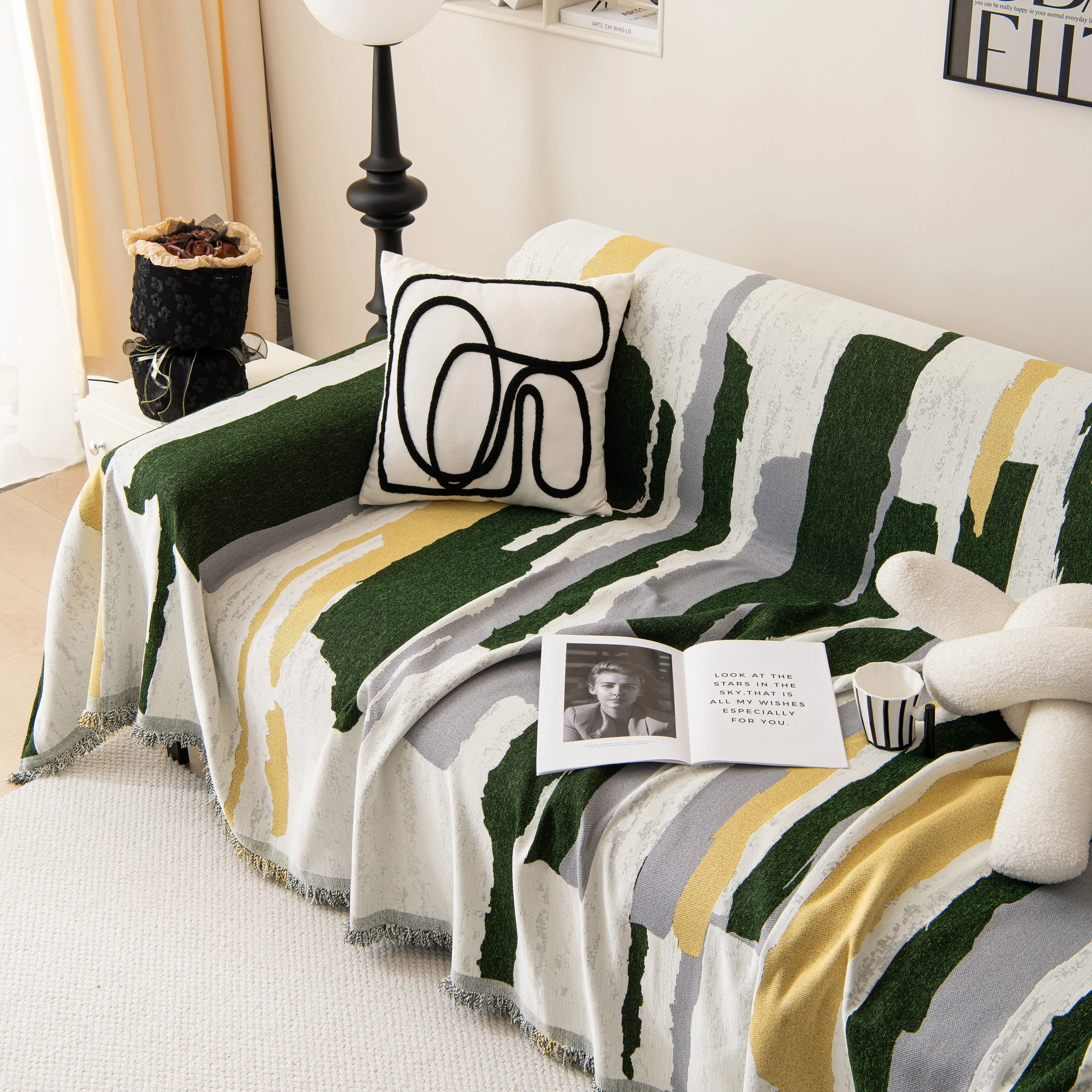 Colorful Chenille Sofa Throw Cover, Fashionable Soft Washable Couch Protector, Sectional Sofa Covers - Image 26