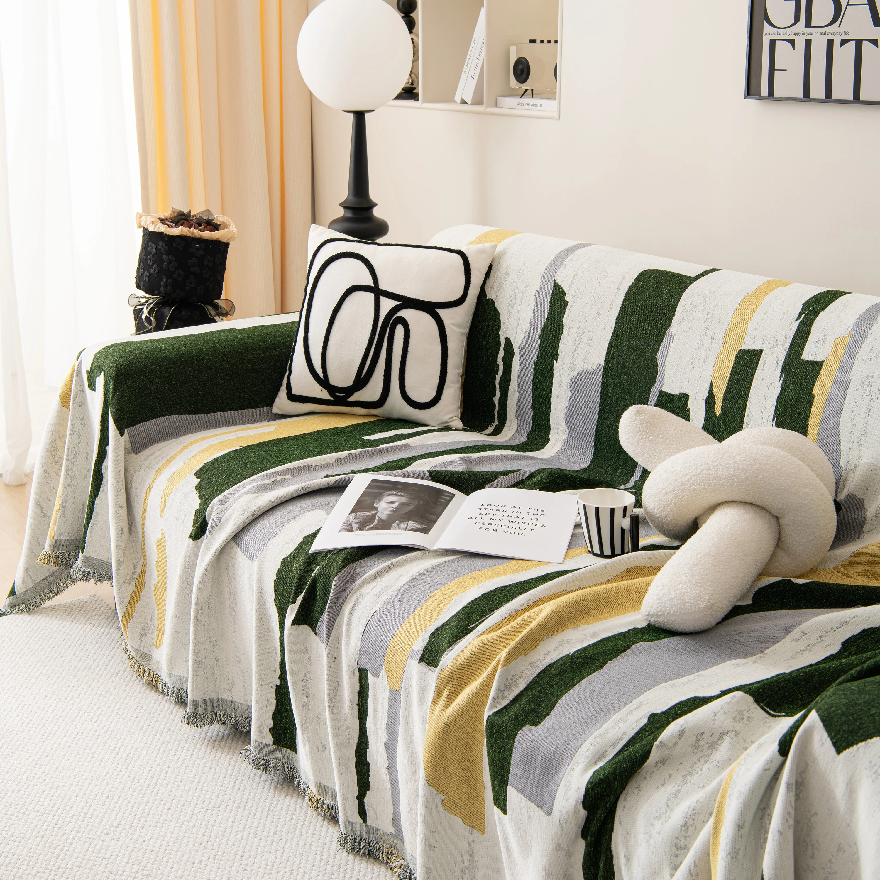 Colorful Chenille Sofa Throw Cover, Fashionable Soft Washable Couch Protector, Sectional Sofa Covers - Image 28