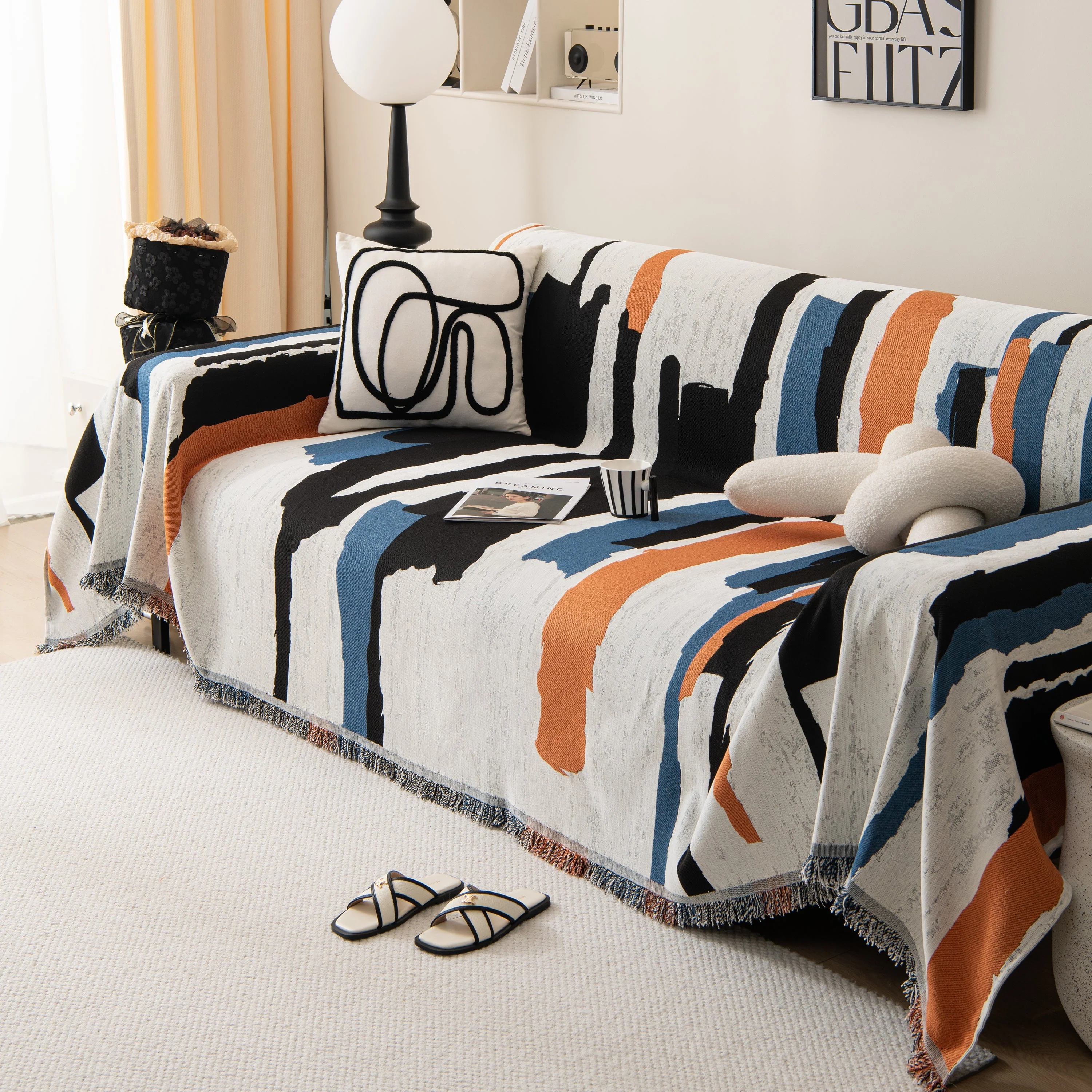 Colorful Chenille Sofa Throw Cover, Fashionable Soft Washable Couch Protector, Sectional Sofa Covers - Image 31