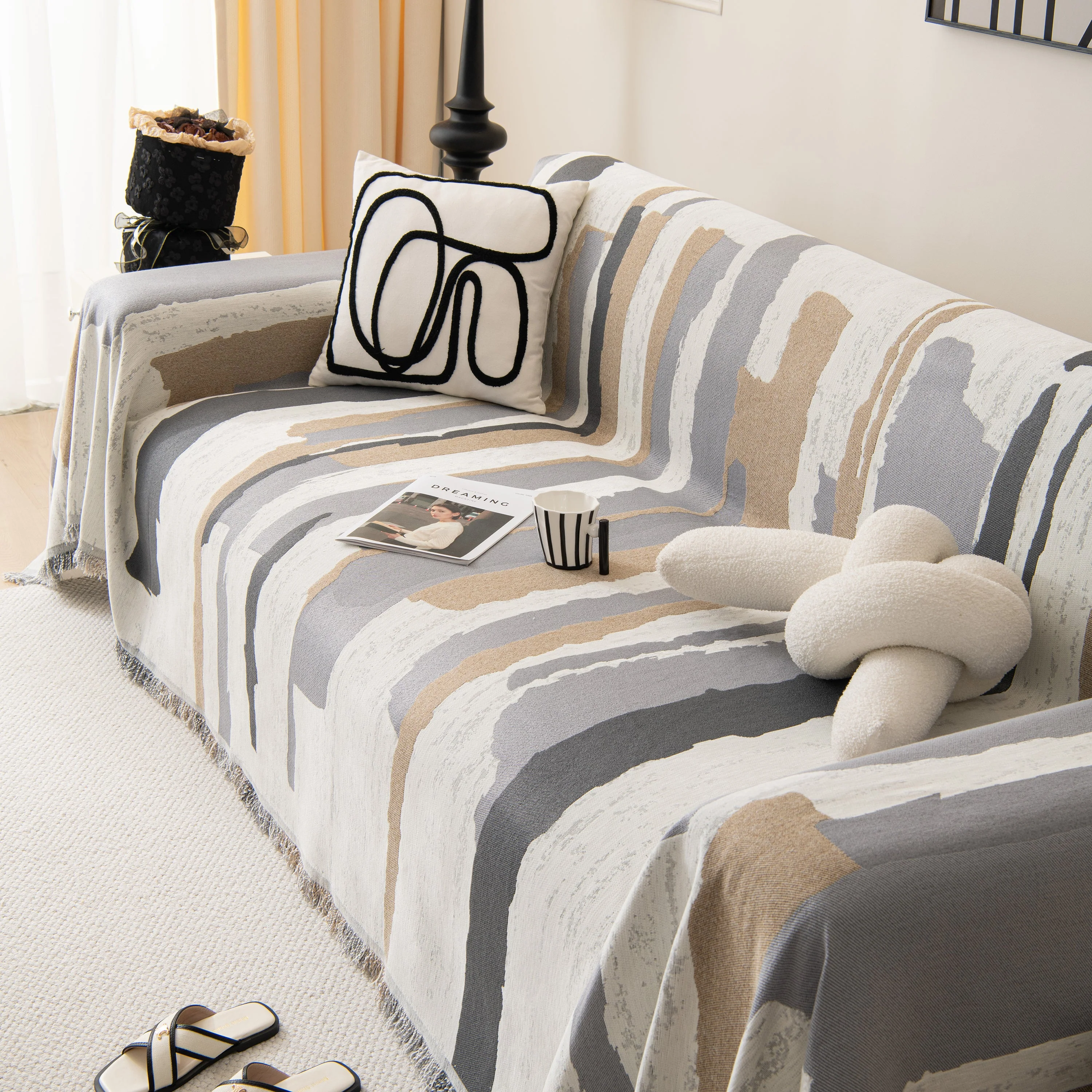 Colorful Chenille Sofa Throw Cover, Fashionable Soft Washable Couch Protector, Sectional Sofa Covers - Image 68