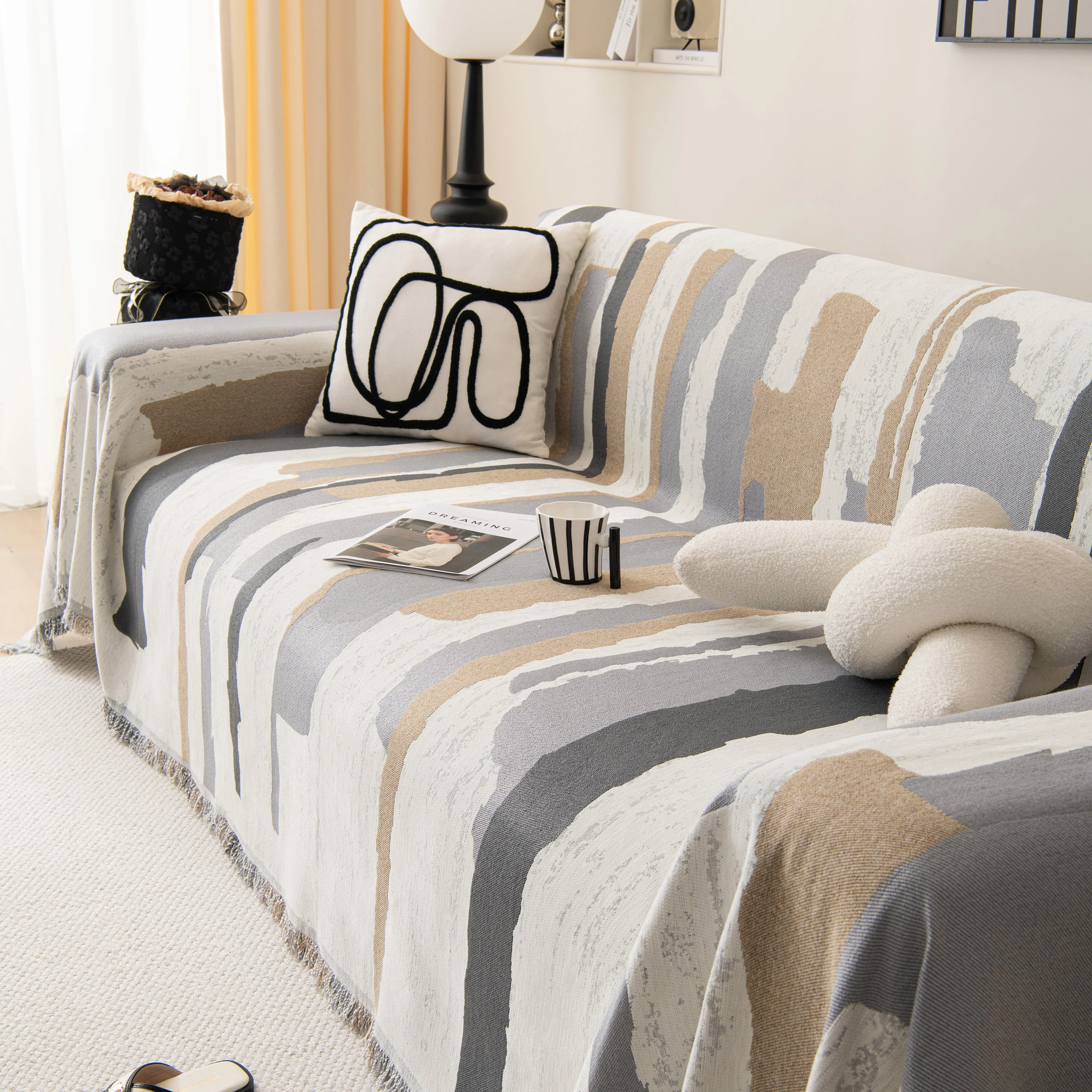 Colorful Chenille Sofa Throw Cover, Fashionable Soft Washable Couch Protector, Sectional Sofa Covers - Image 69