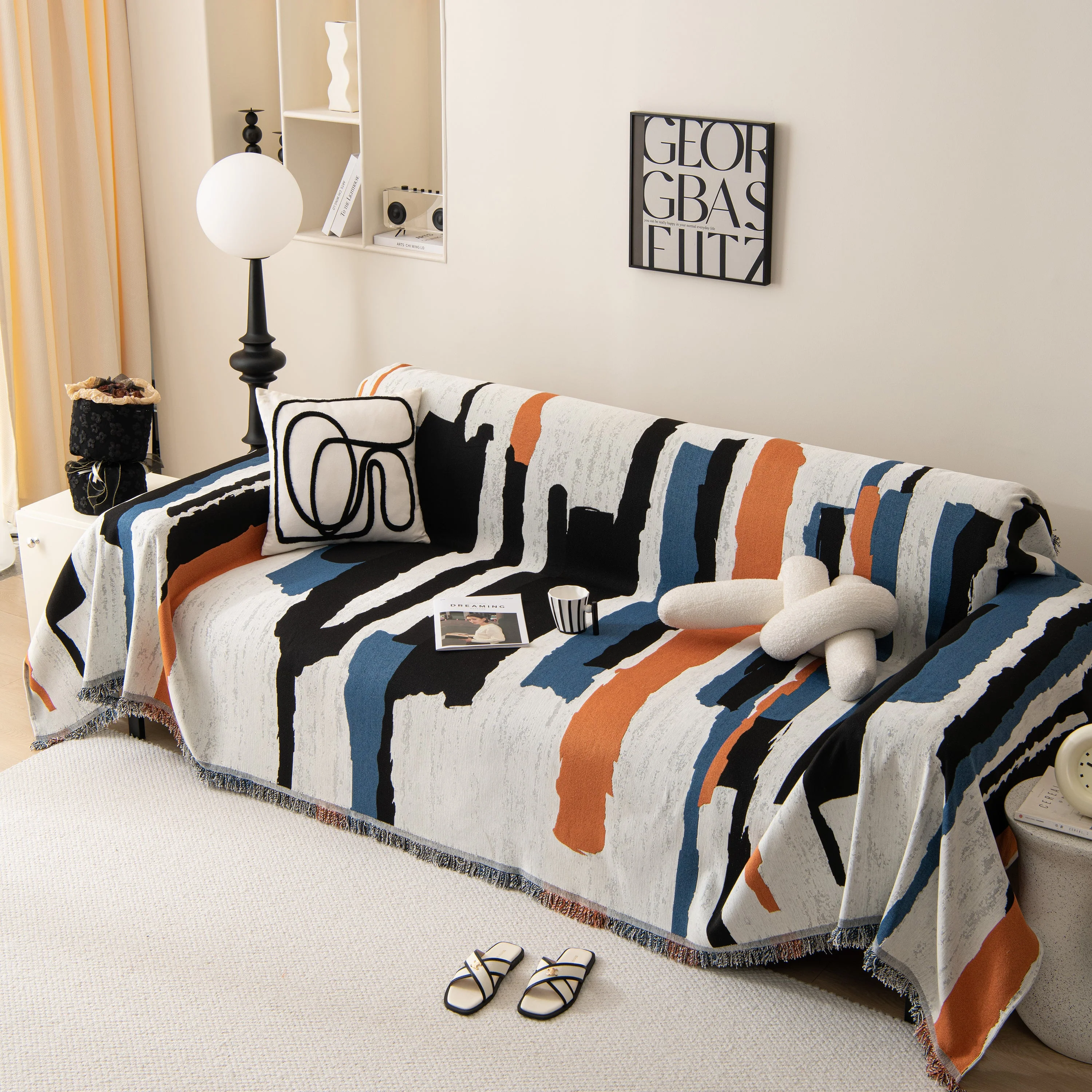 Colorful Chenille Sofa Throw Cover, Fashionable Soft Washable Couch Protector, Sectional Sofa Covers - Image 90
