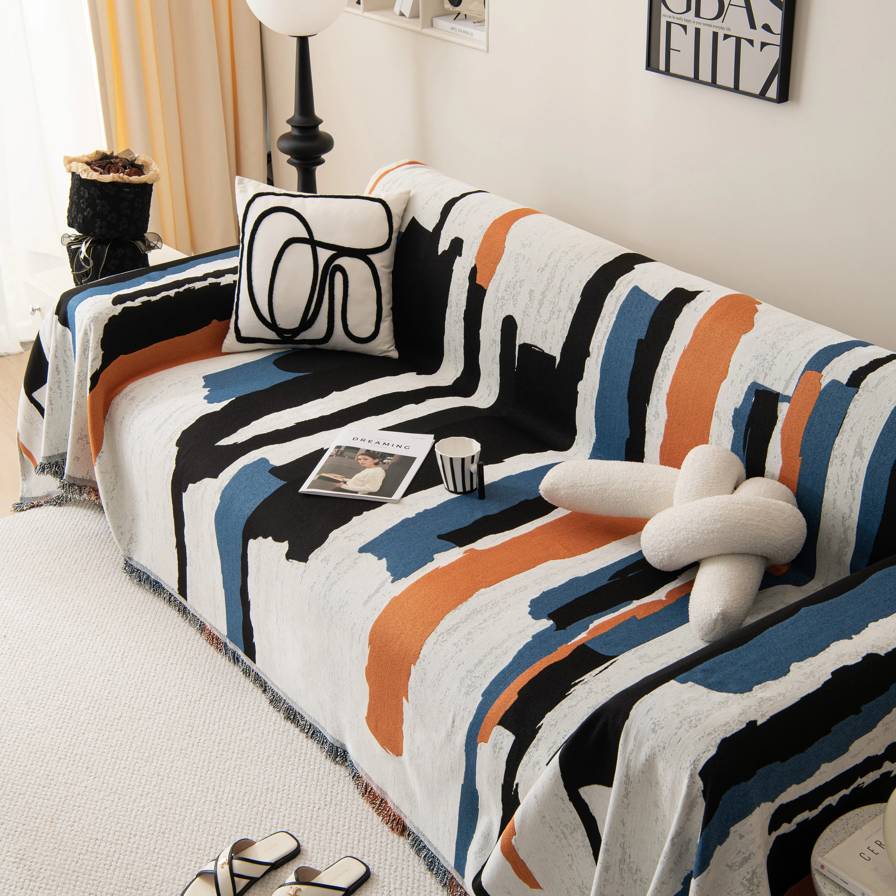 Colorful Chenille Sofa Throw Cover, Fashionable Soft Washable Couch Protector, Sectional Sofa Covers - Image 92