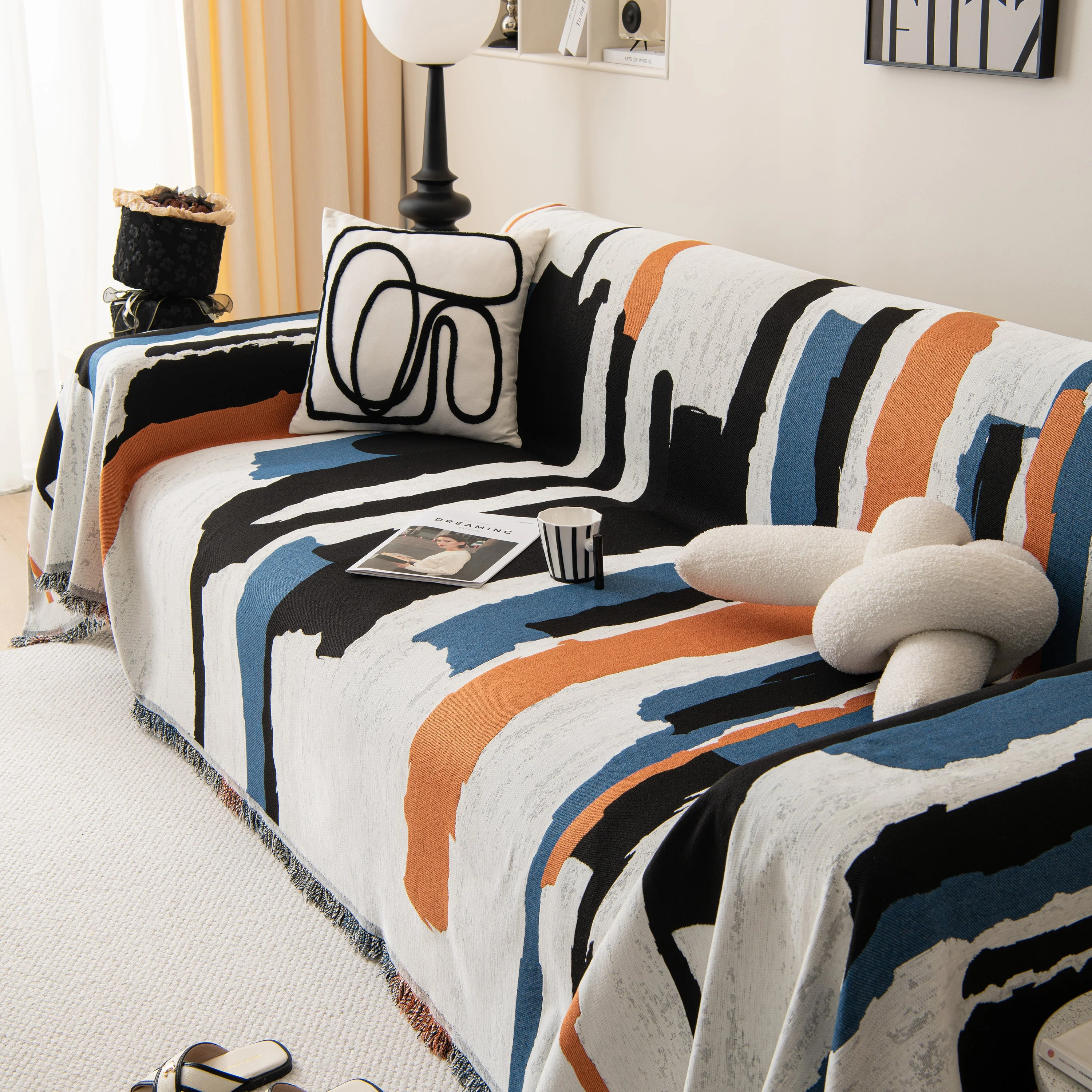 Colorful Chenille Sofa Throw Cover, Fashionable Soft Washable Couch Protector, Sectional Sofa Covers - Image 93