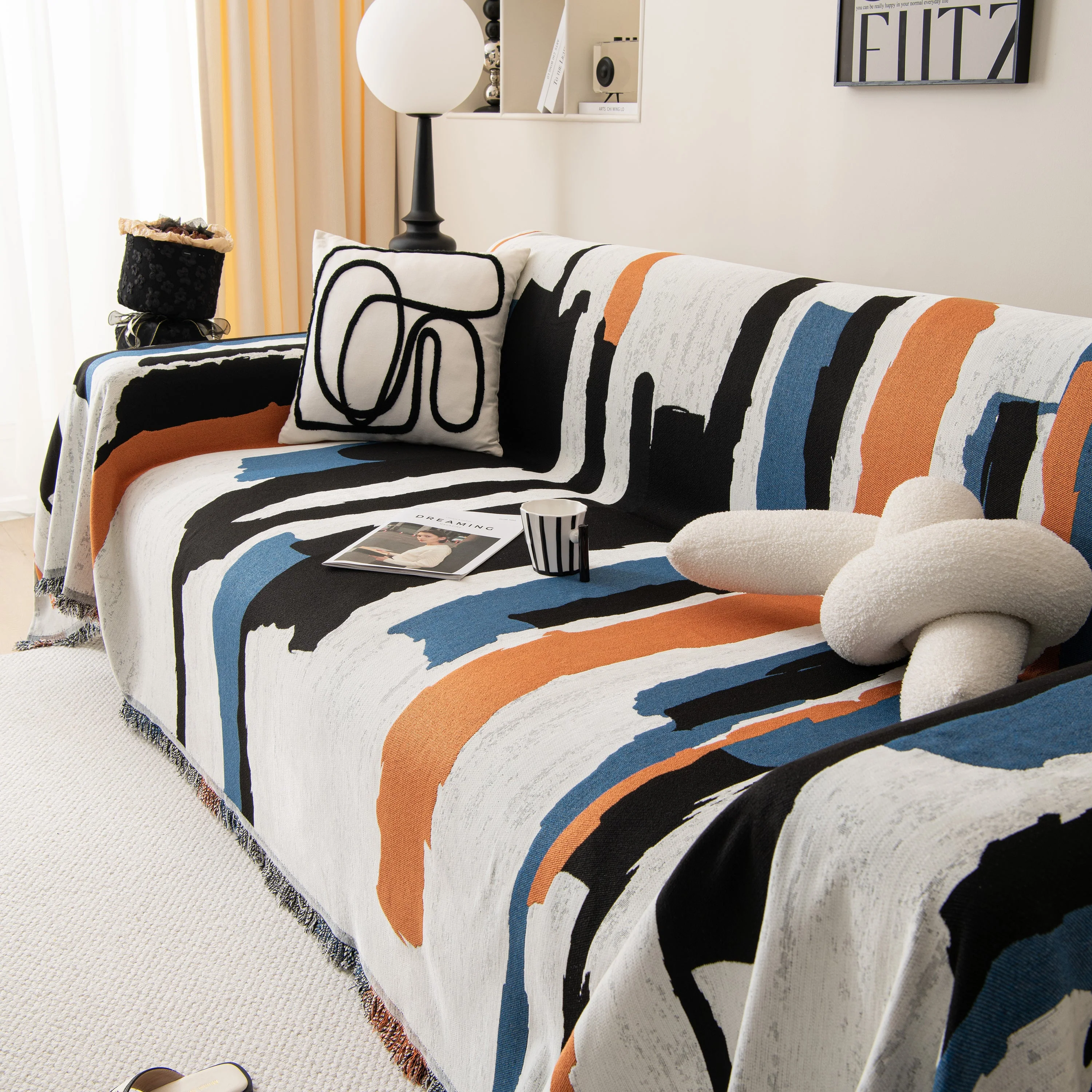 Colorful Chenille Sofa Throw Cover, Fashionable Soft Washable Couch Protector, Sectional Sofa Covers - Image 94