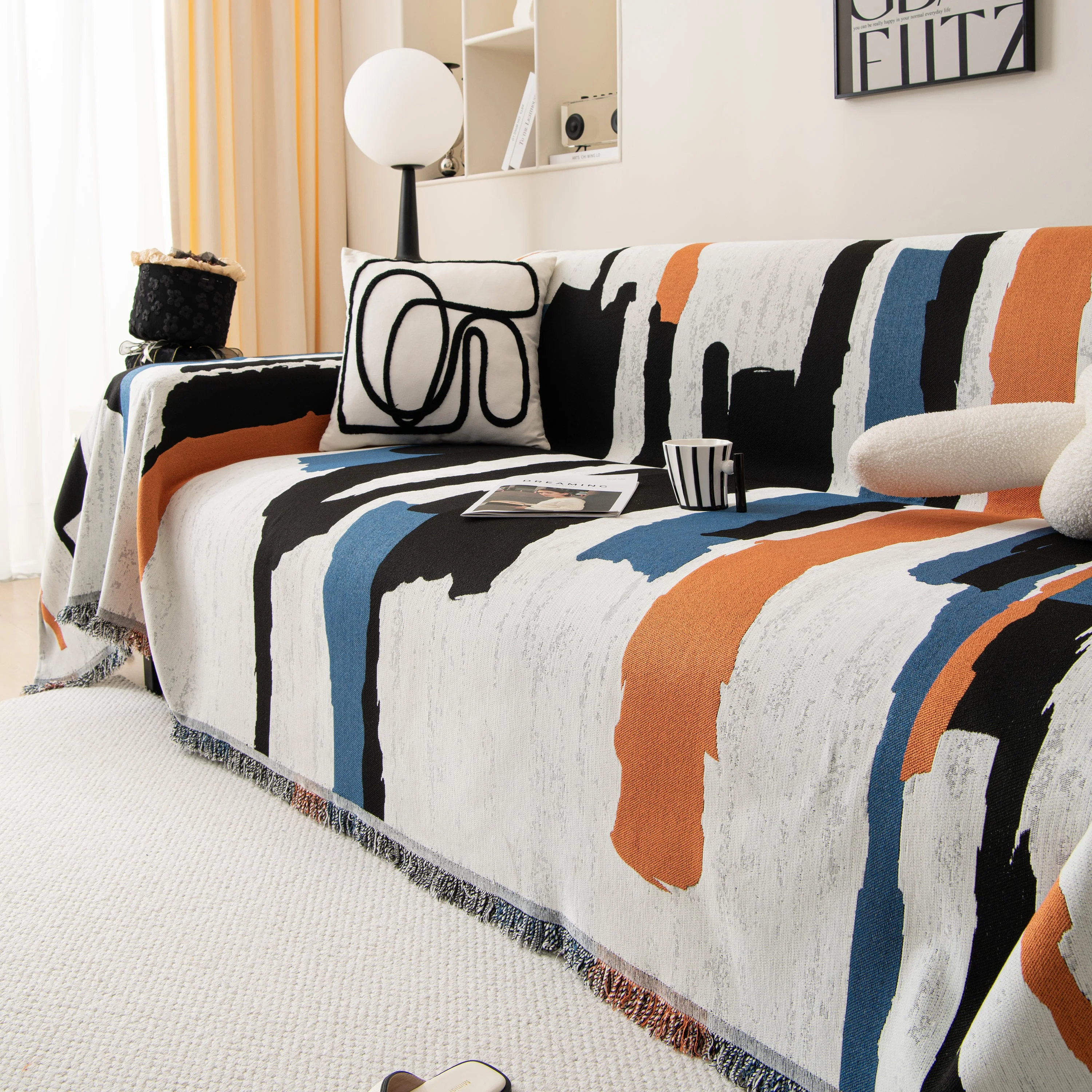 Colorful Chenille Sofa Throw Cover, Fashionable Soft Washable Couch Protector, Sectional Sofa Covers - Image 95
