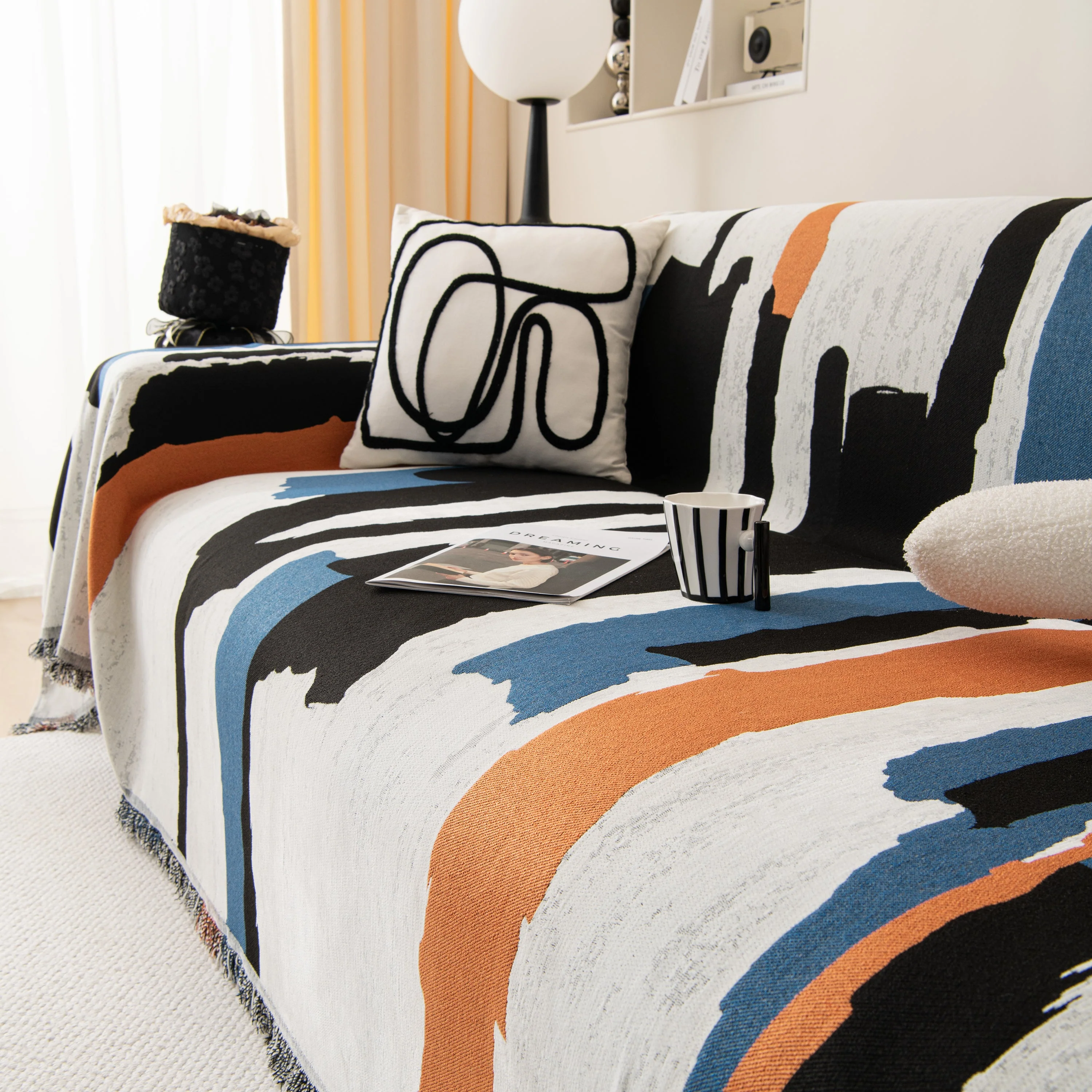 Colorful Chenille Sofa Throw Cover, Fashionable Soft Washable Couch Protector, Sectional Sofa Covers - Image 97