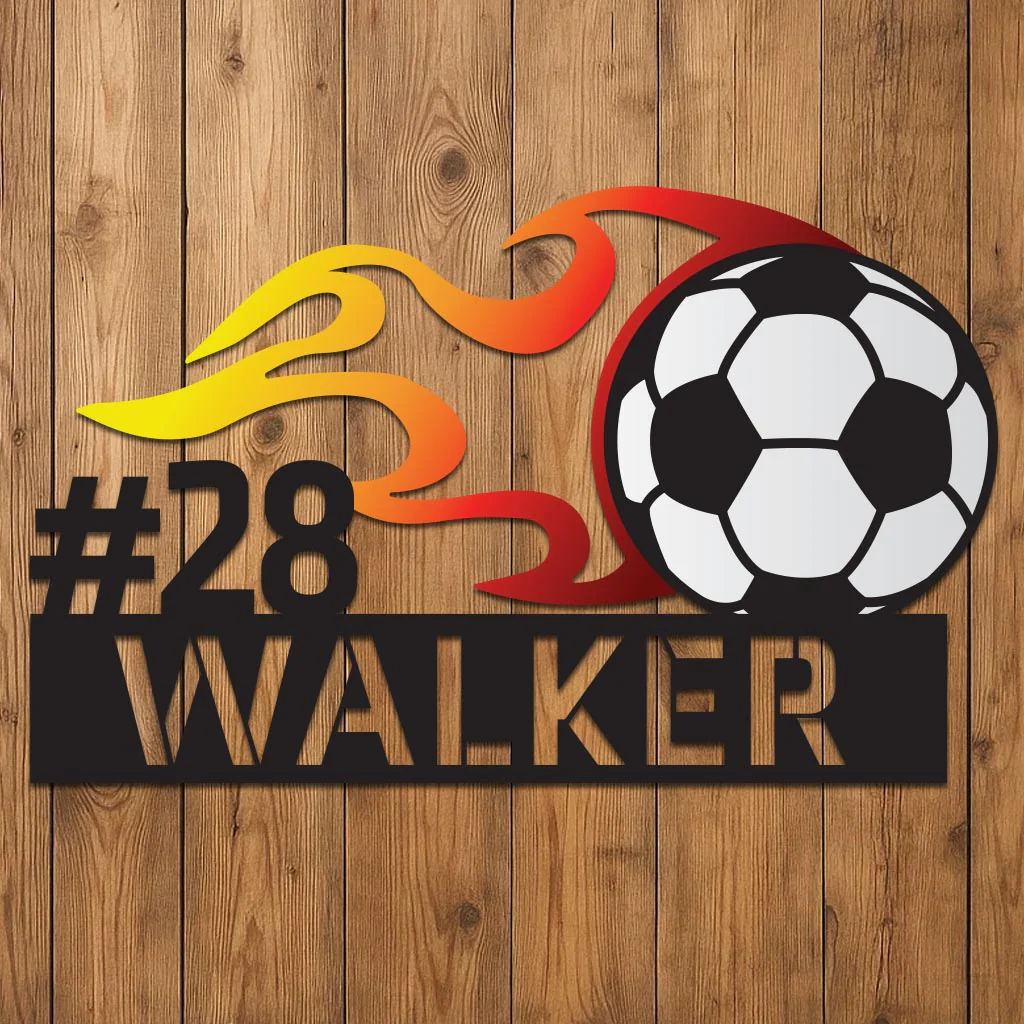 Colorful Flaming Soccer Name Sign - Image 2