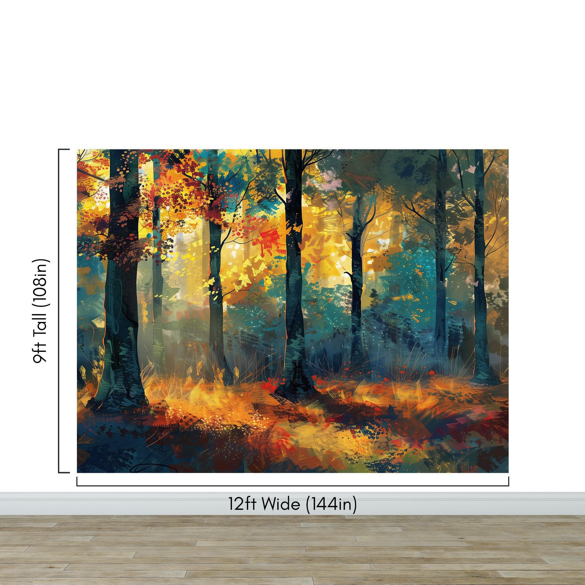Colorful Forest Painting Wallpaper Mural. #6991 - Image 11
