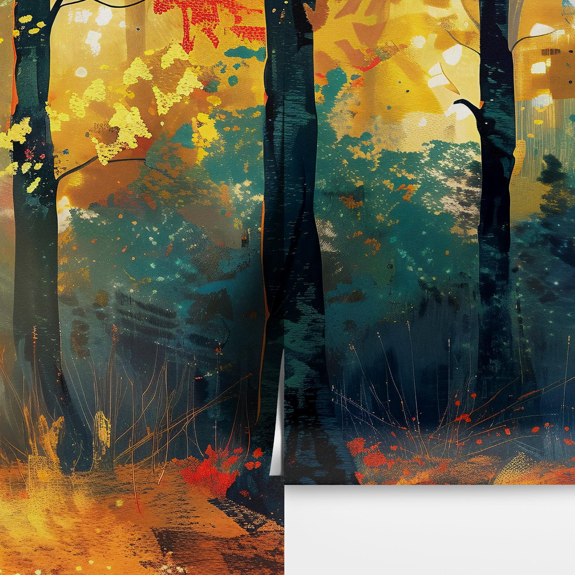 Colorful Forest Painting Wallpaper Mural. #6991 - Image 13