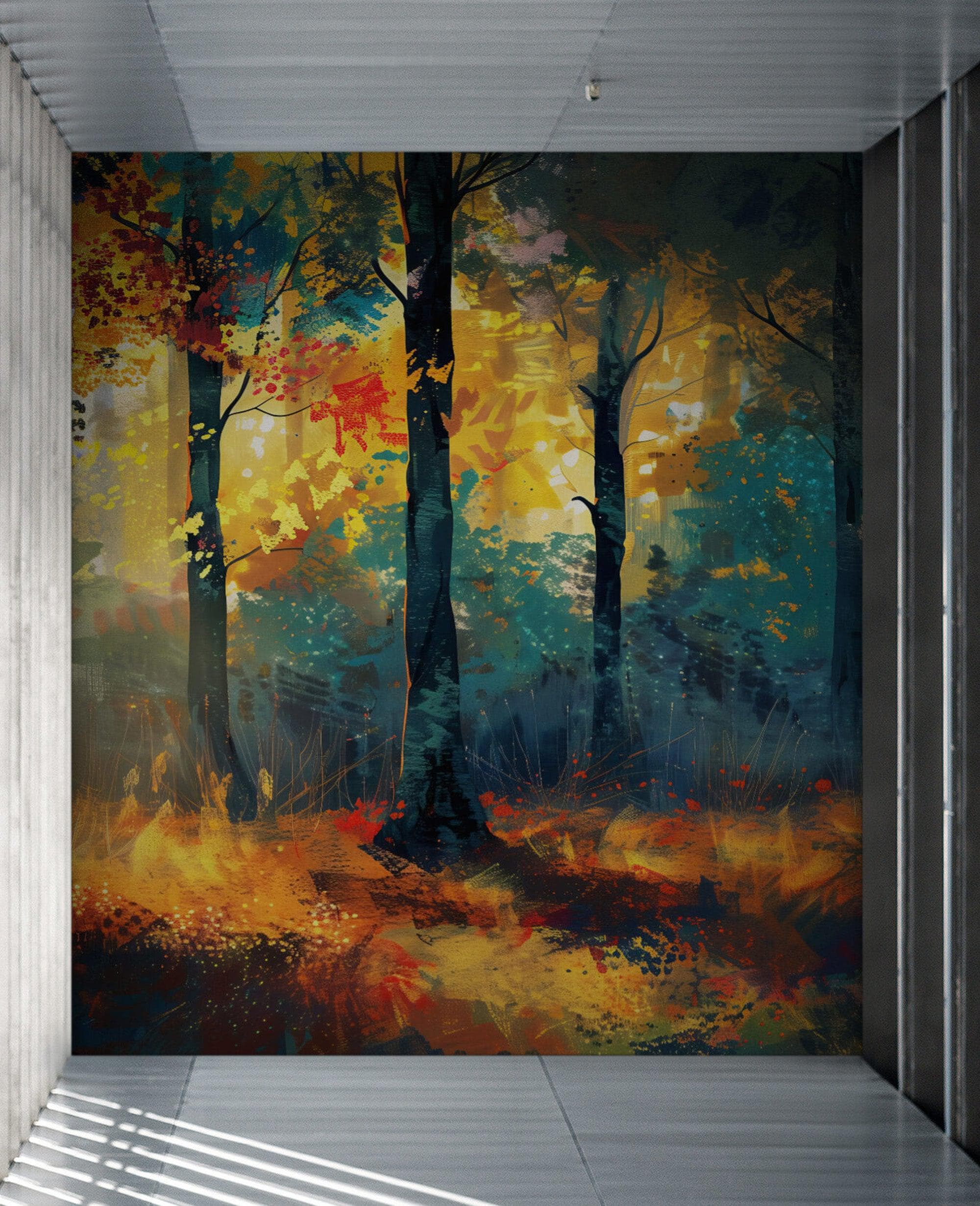 Colorful Forest Painting Wallpaper Mural. #6991 - Image 8