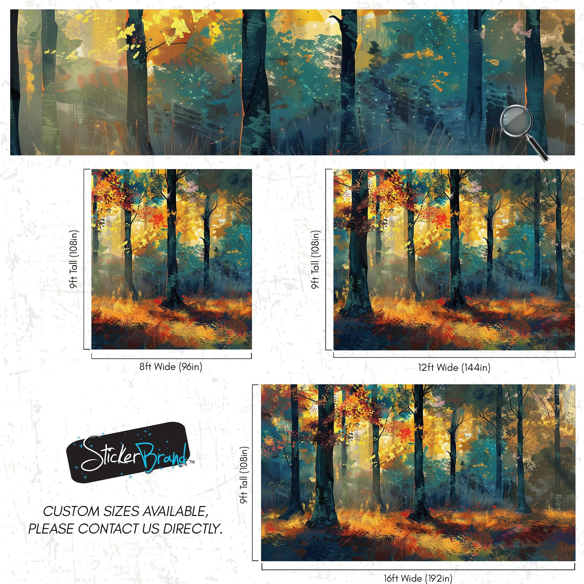 Colorful Forest Painting Wallpaper Mural. #6991 - Image 9