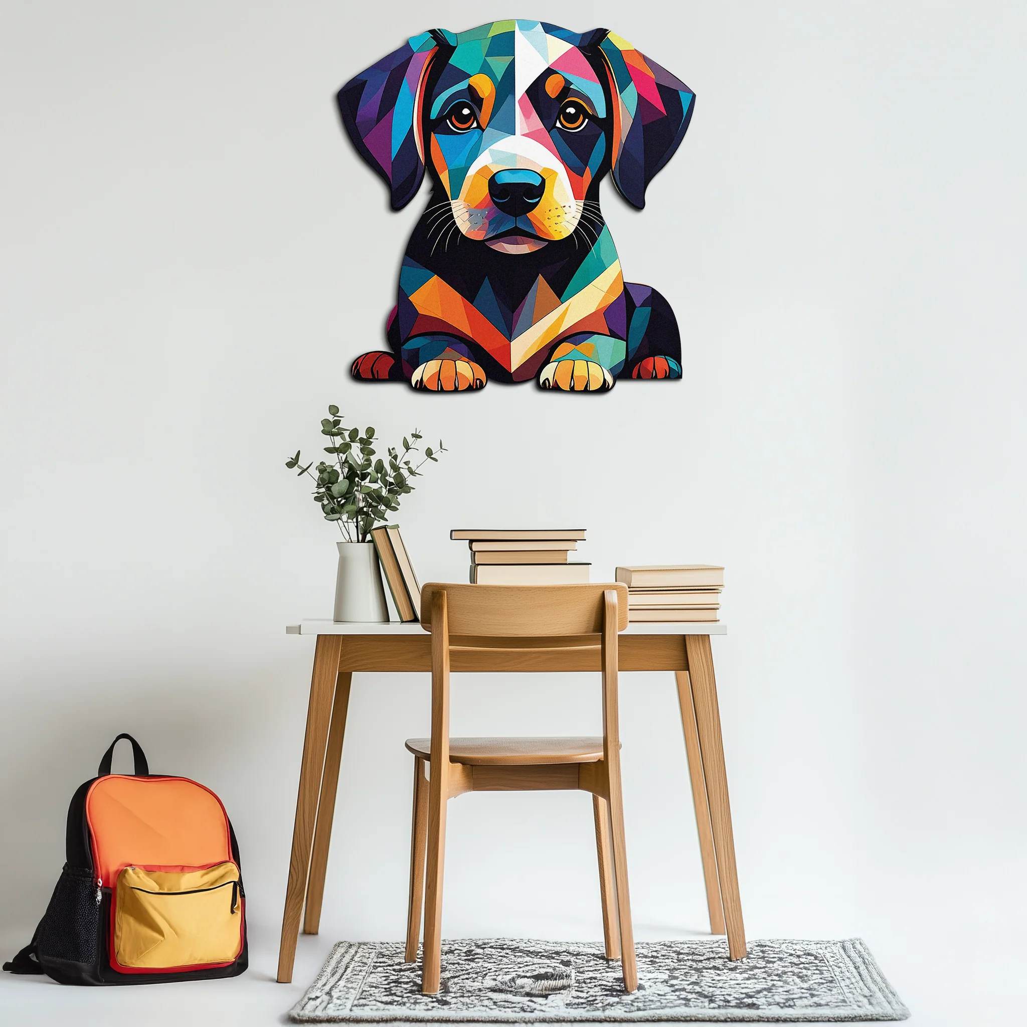 Colorful Geometric Puppy Metal Wall Art Decor-KAFUVM032 - Image 5