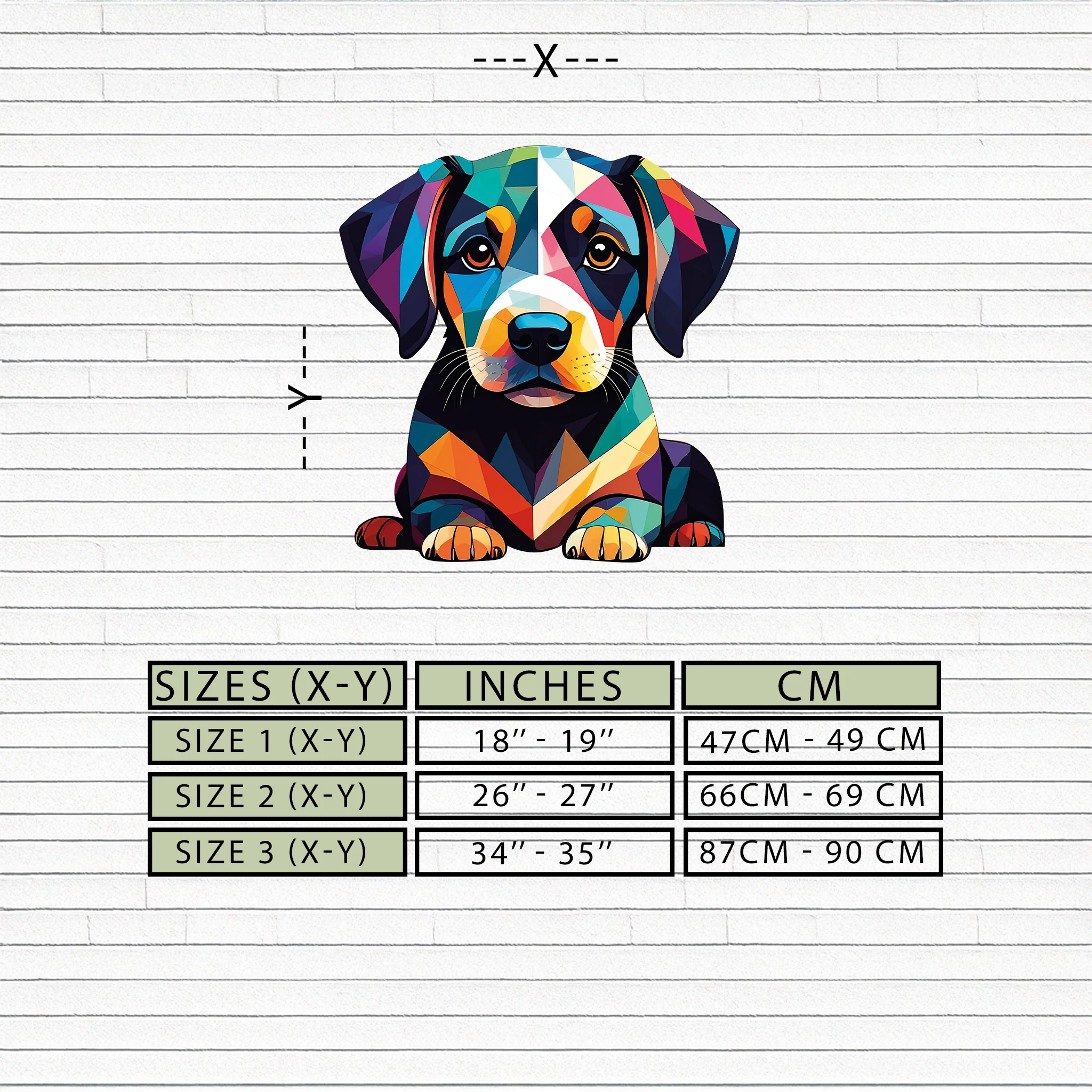 Colorful Geometric Puppy Metal Wall Art Decor-KAFUVM032 - Image 9