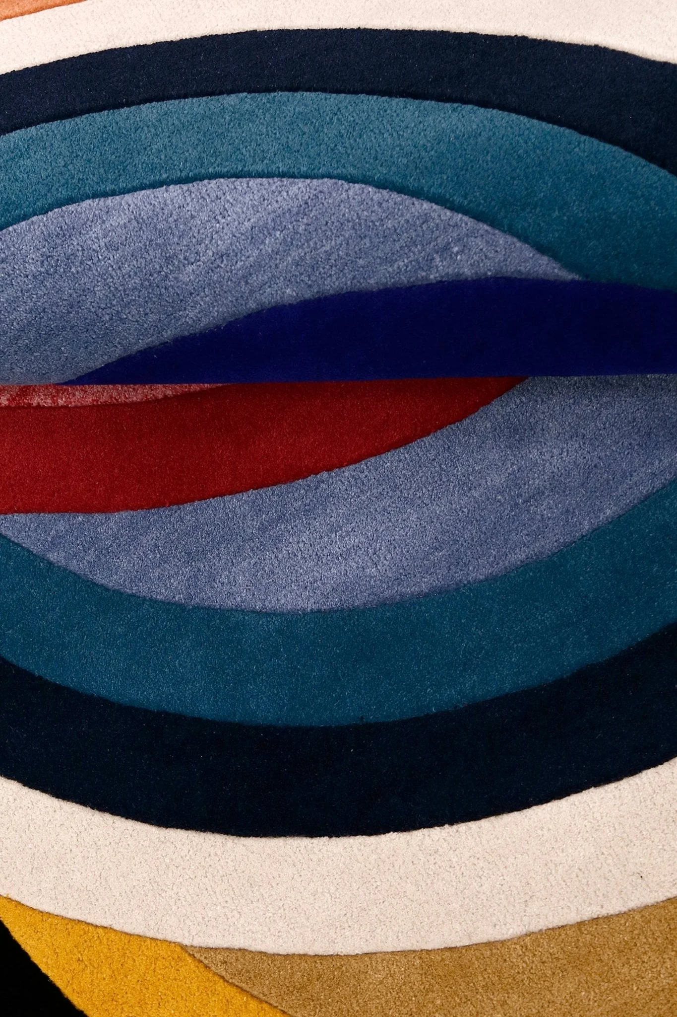 Colorful Modern Rings Hand Tufted 5x7 Wool Rug - Image 3