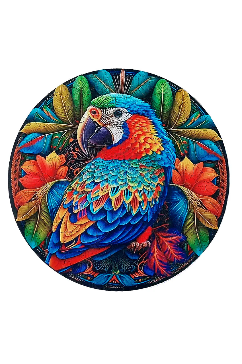 Colorful Parrot - Jigsaw Wooden Puzzle by Wizardi F07N9-34 - Image 3