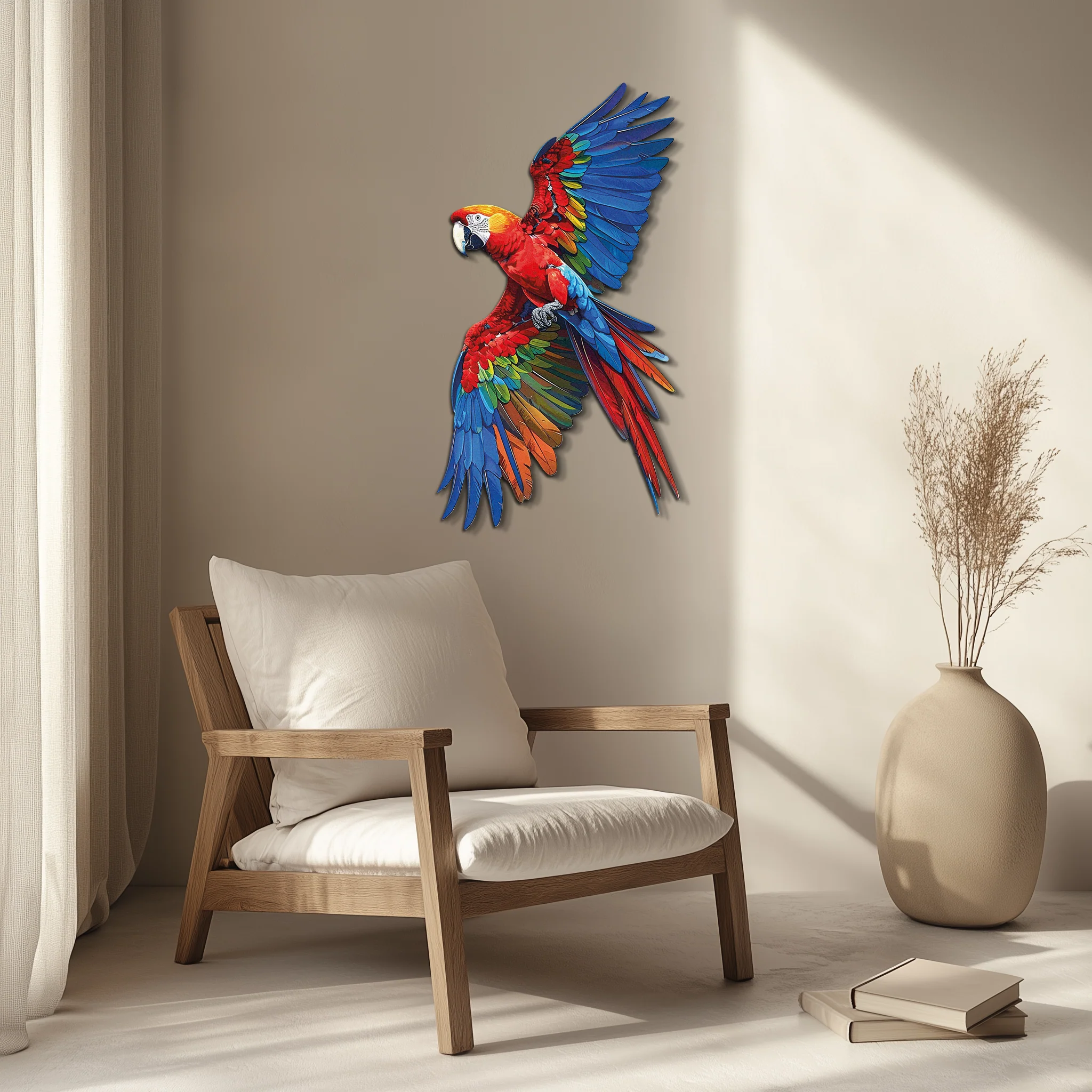 Colorful Parrot Metal Wall Art – Tropical Bird Decor-KAFUVM041 - Image 3
