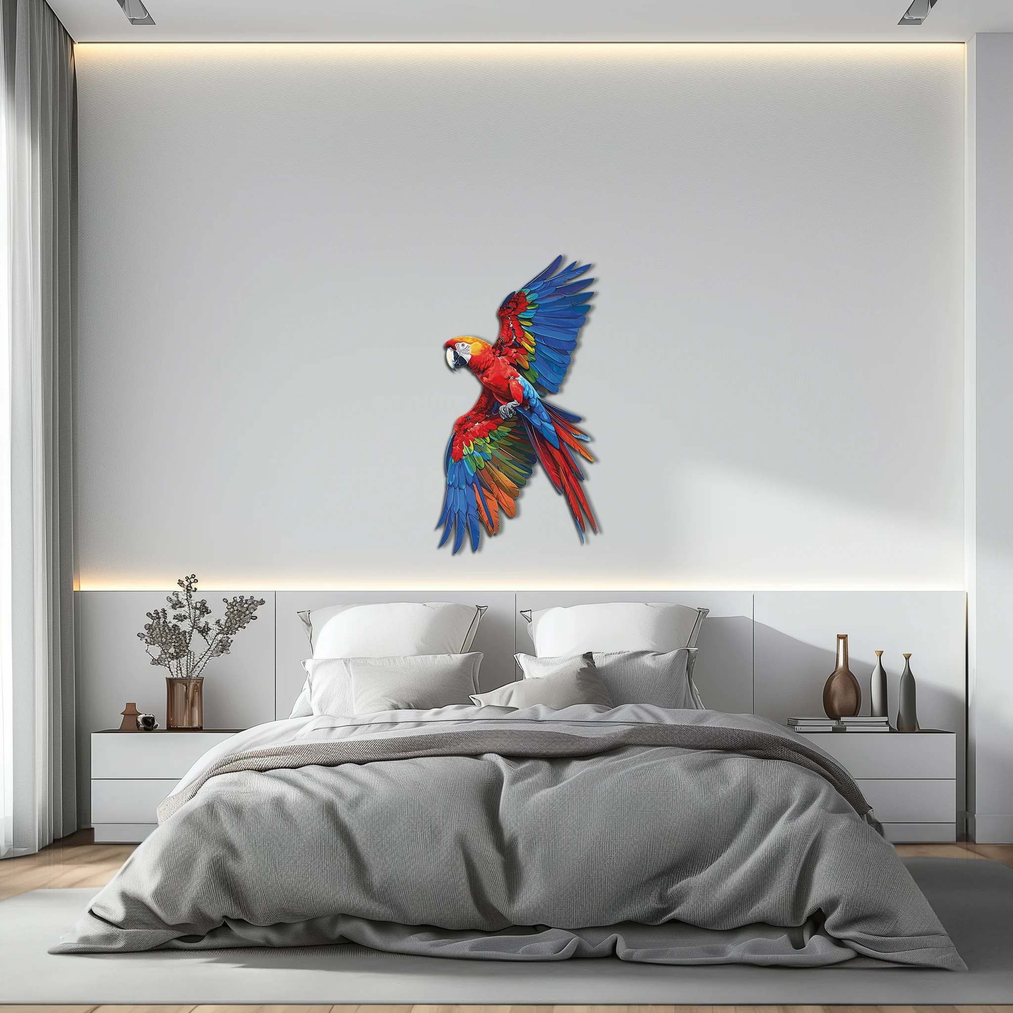 Colorful Parrot Metal Wall Art – Tropical Bird Decor-KAFUVM041 - Image 5