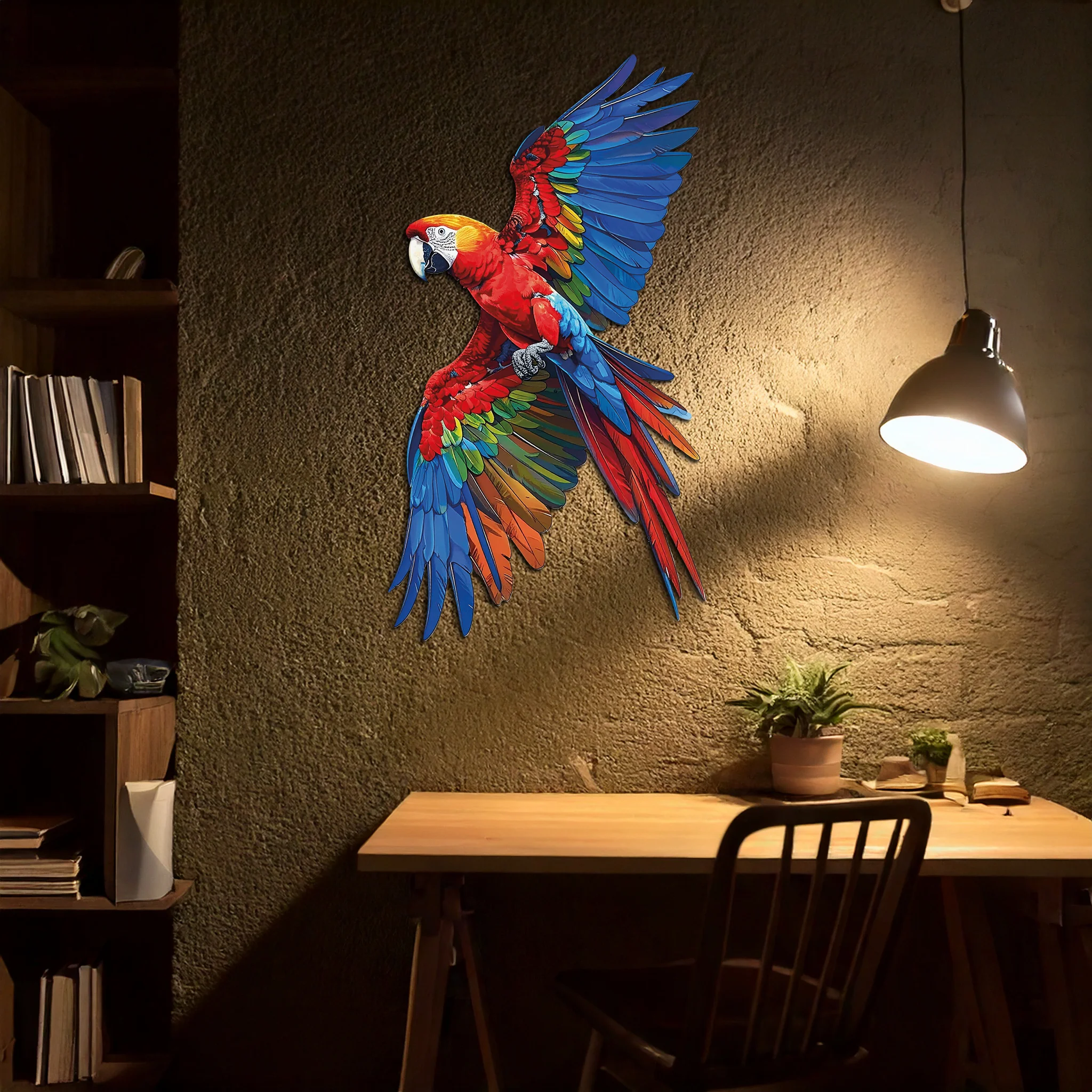 Colorful Parrot Metal Wall Art – Tropical Bird Decor-KAFUVM041 - Image 6