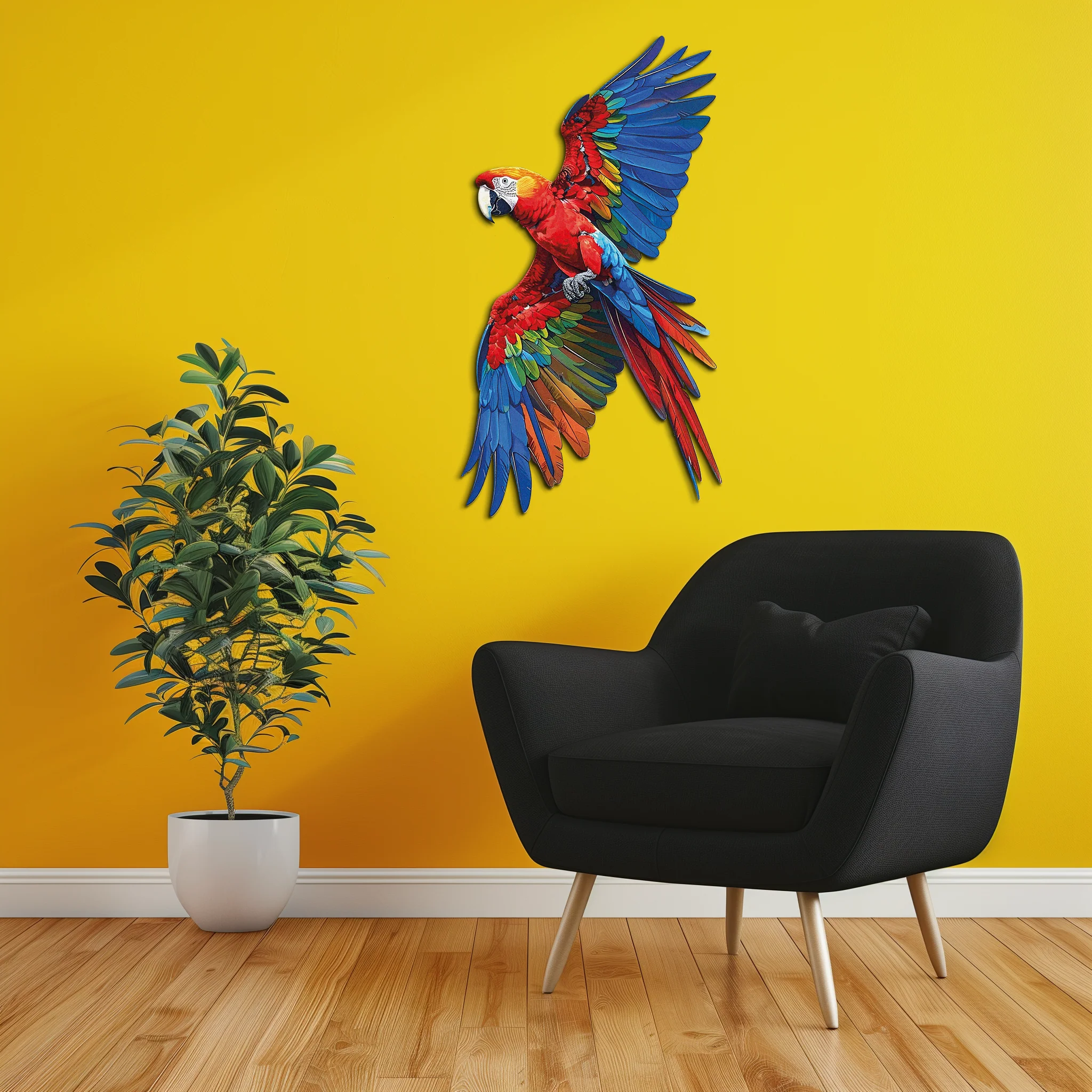 Colorful Parrot Metal Wall Art – Tropical Bird Decor-KAFUVM041 - Image 7