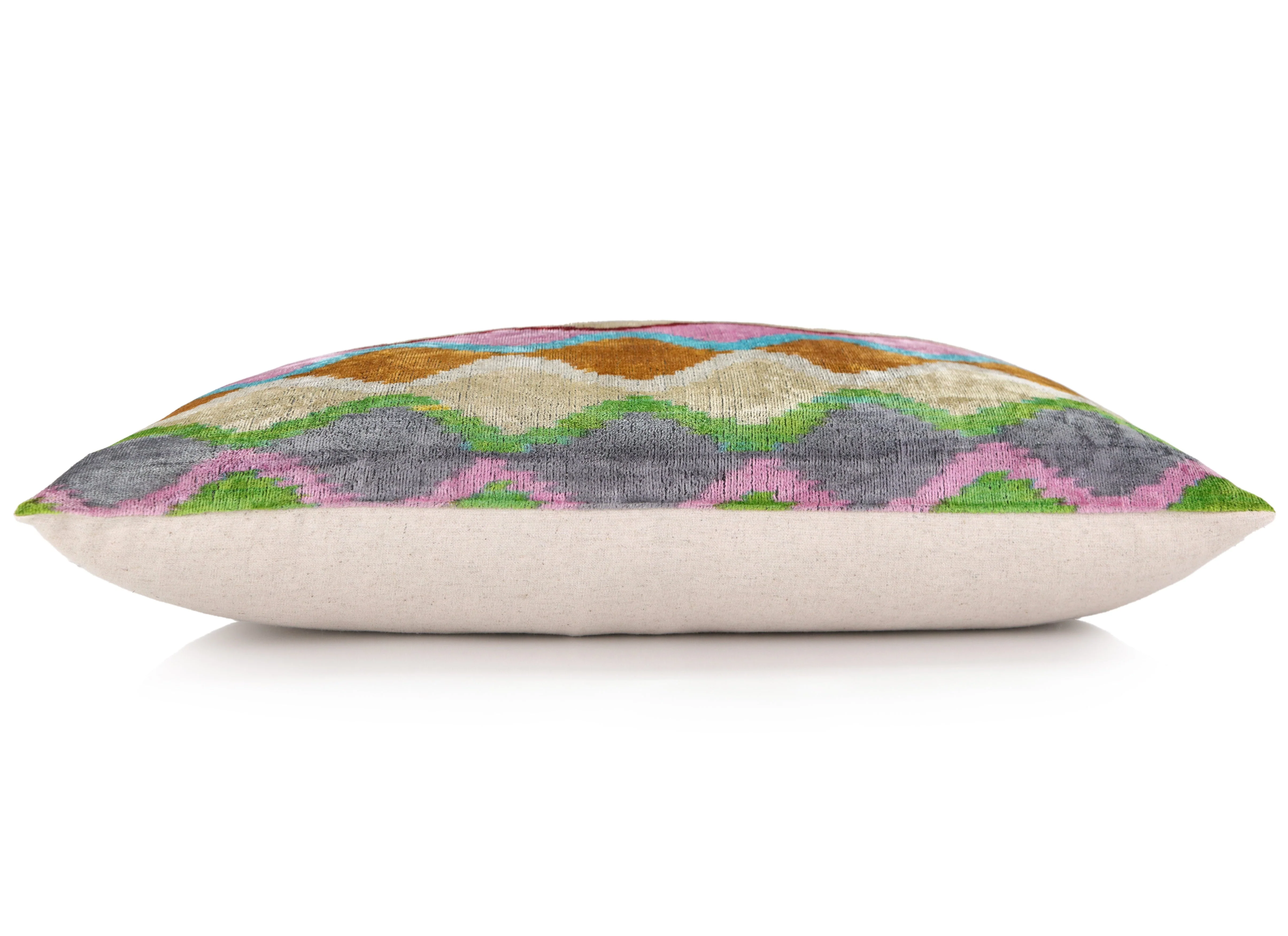Colorful Wave Silk Velvet Pillow 16x24 – Handcrafted in California - Image 3