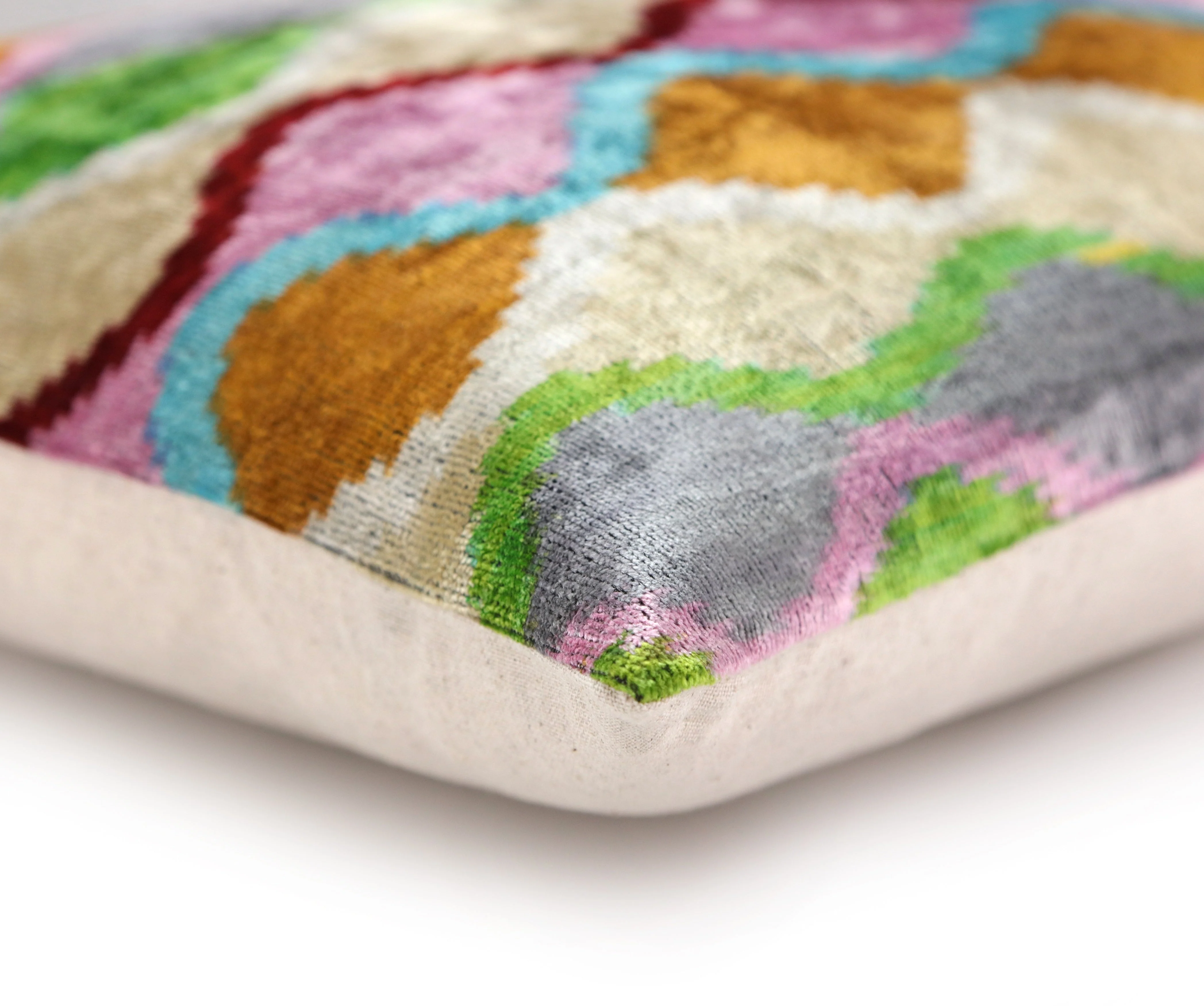 Colorful Wave Silk Velvet Pillow 16x24 – Handcrafted in California - Image 8