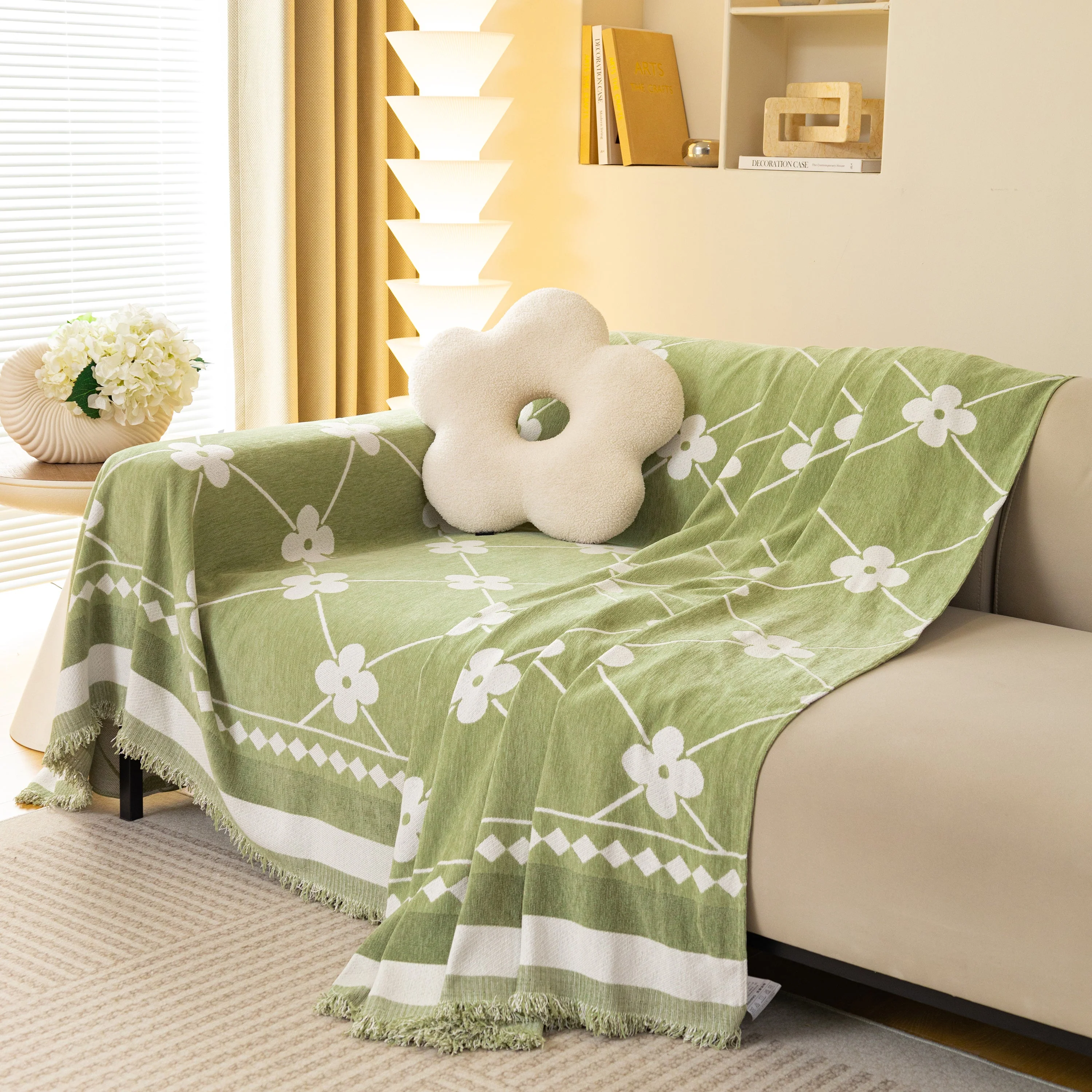 Comfy Four-Leaf Clover Hope Faith Love Luck Blanket for Couch, Chenille Scratch Proof Sofa Blanket Covers - Image 21