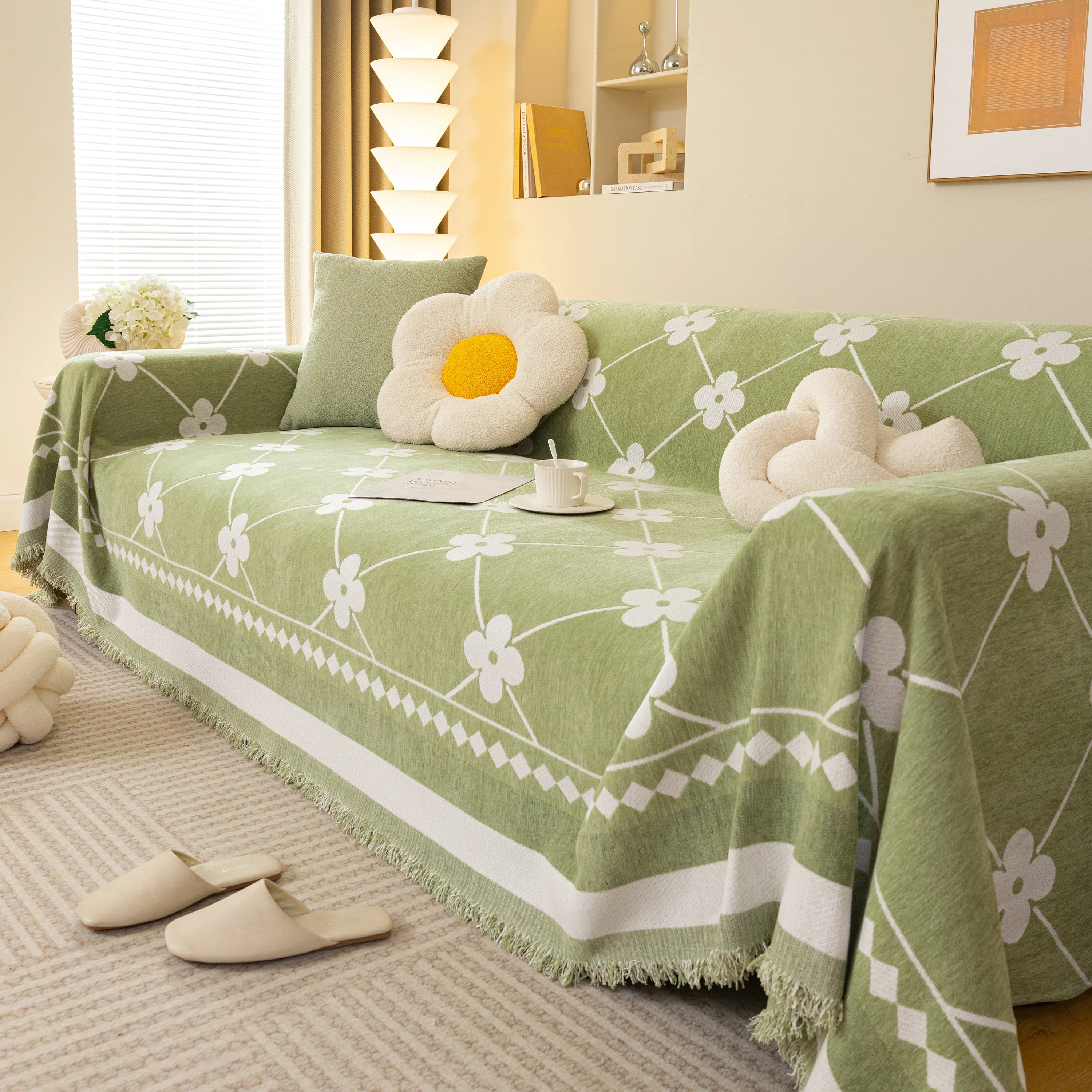 Comfy Four-Leaf Clover Hope Faith Love Luck Blanket for Couch, Chenille Scratch Proof Sofa Blanket Covers - Image 24